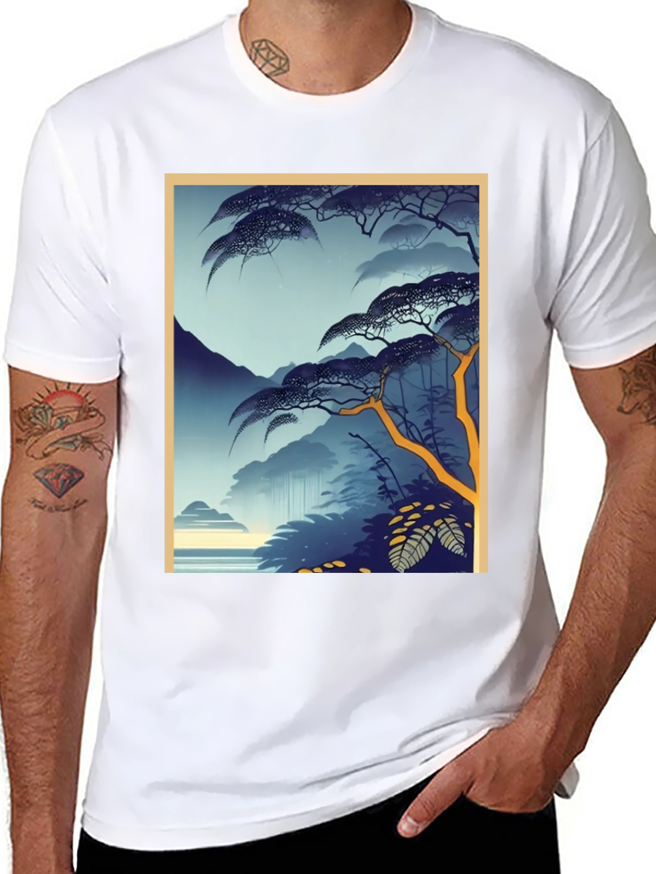 Black Nature Graphic Tee - Relaxed Fit view 8