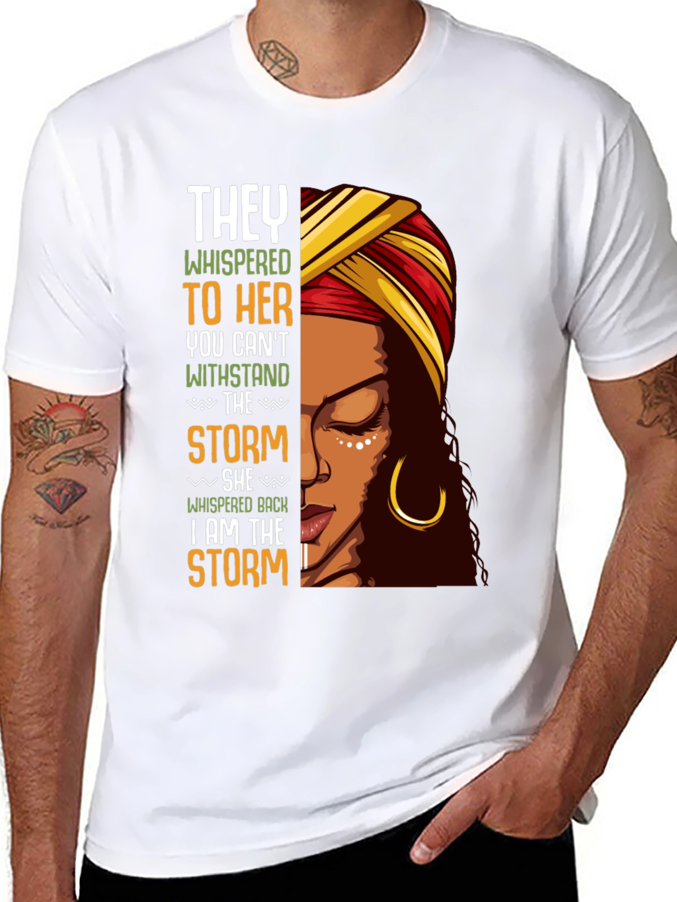 Black Empowered Woman T-Shirt "I Am The Storm" view 8