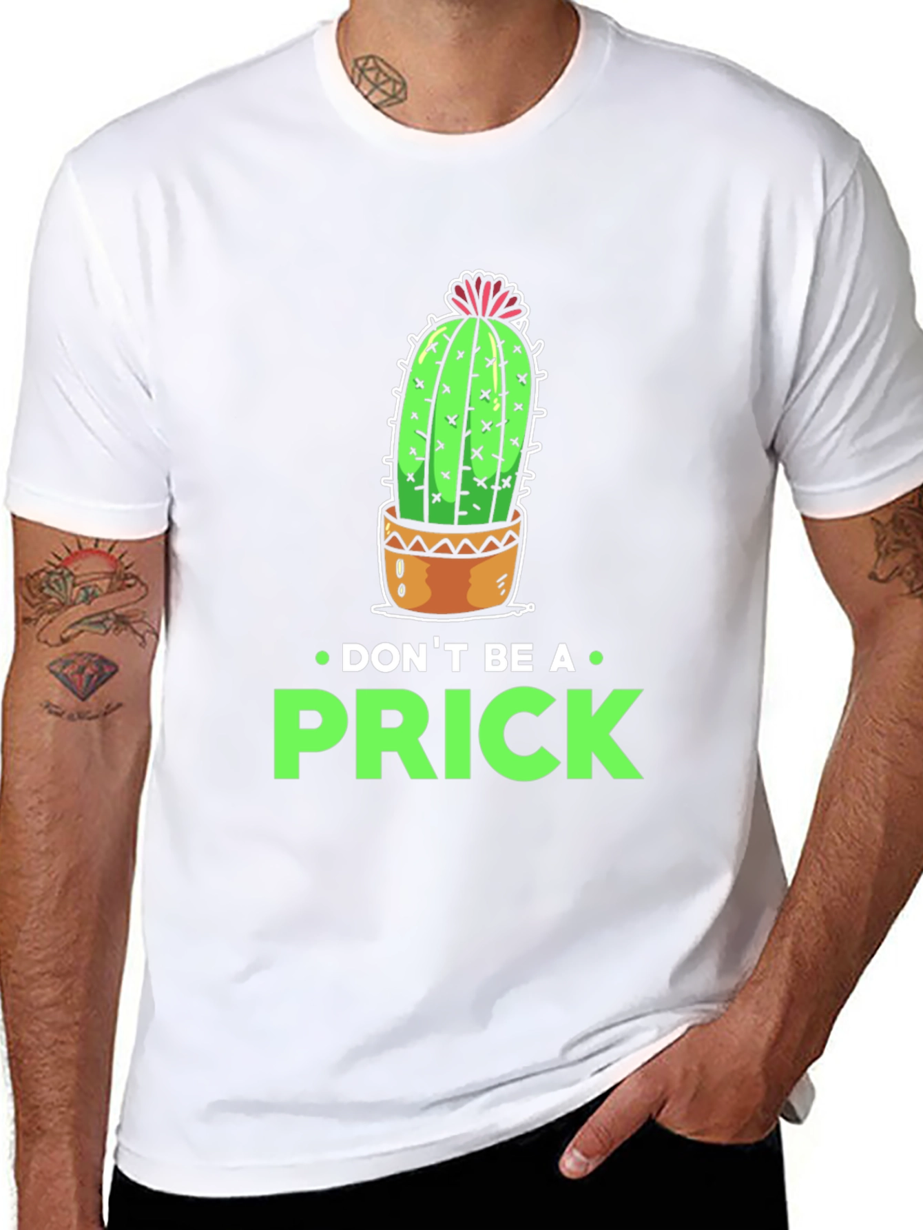Black Don't Be a Prick Cactus Graphic T-Shirt view 8