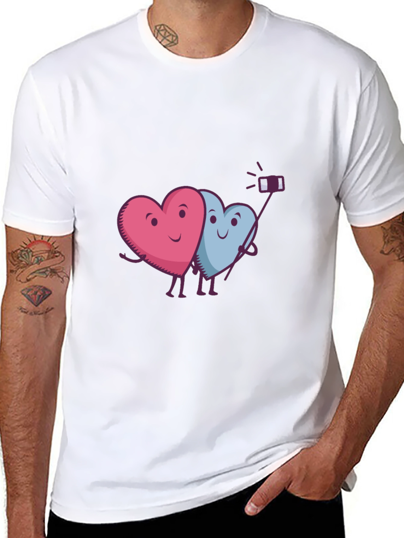 Black Heart Selfie Graphic T-Shirt - Cute & Trendy view 8