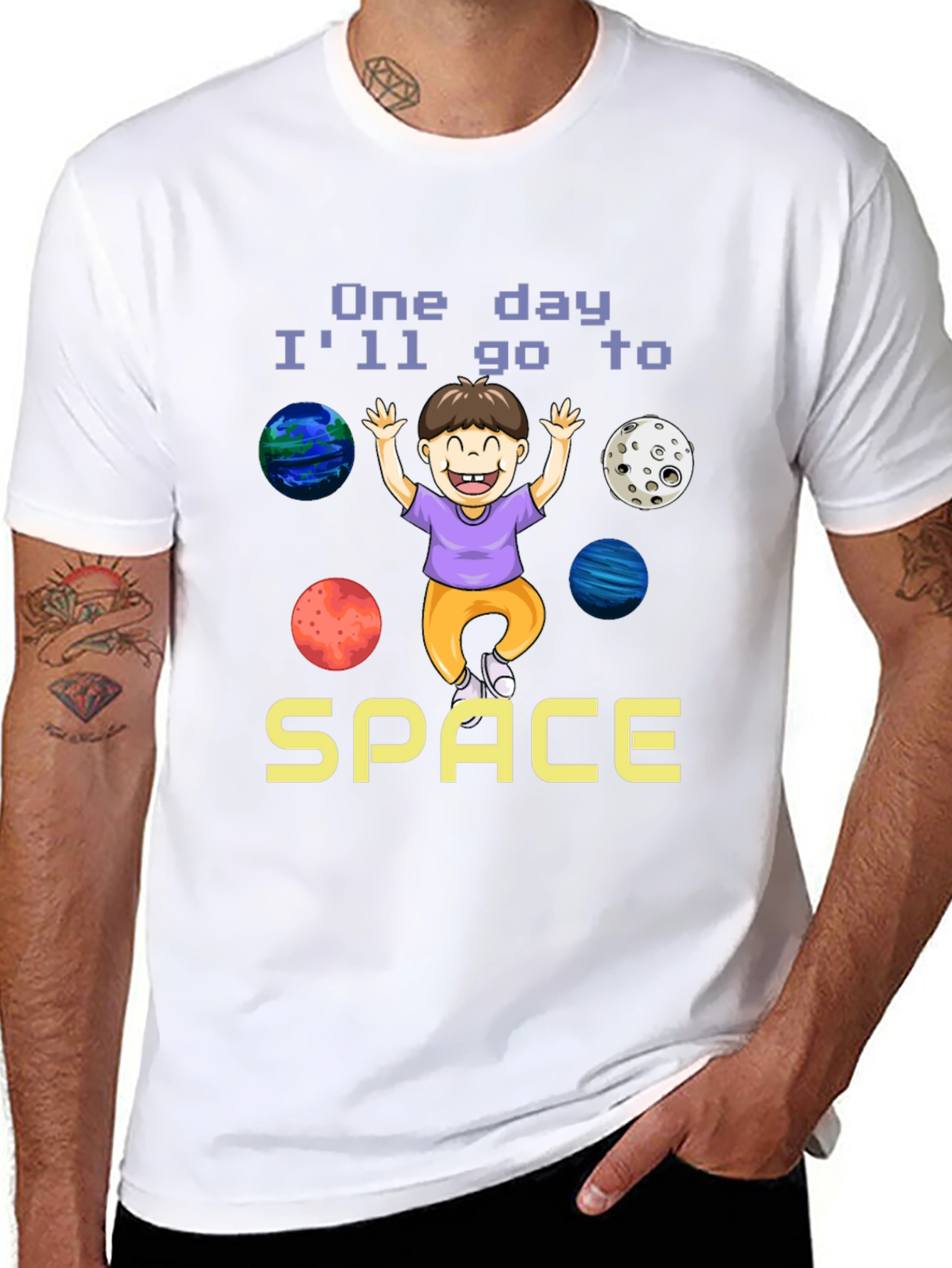 Black One Day I'll Go to Space T-Shirt view 8