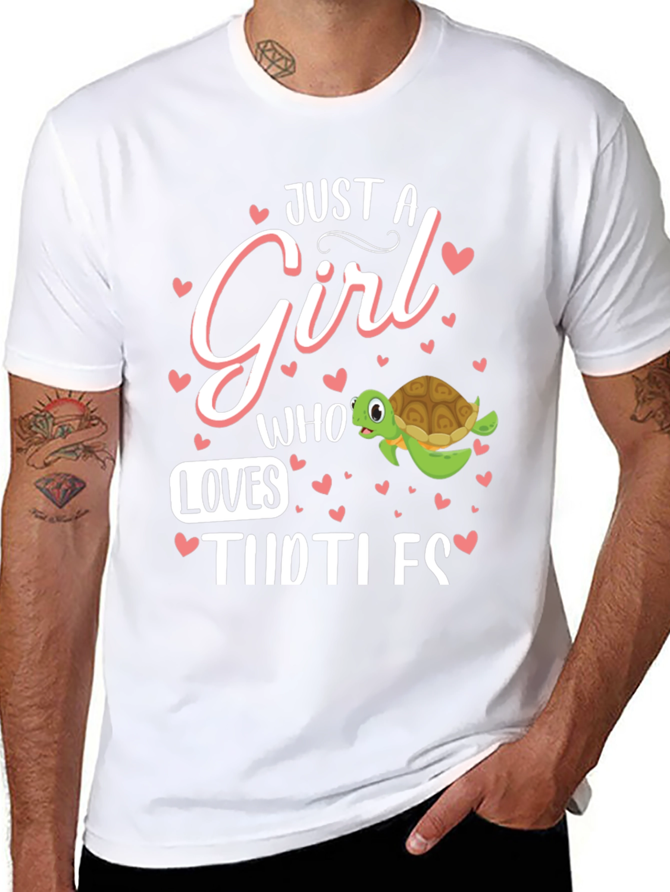 Black Just A Girl Who Loves Turtles T-Shirt view 8