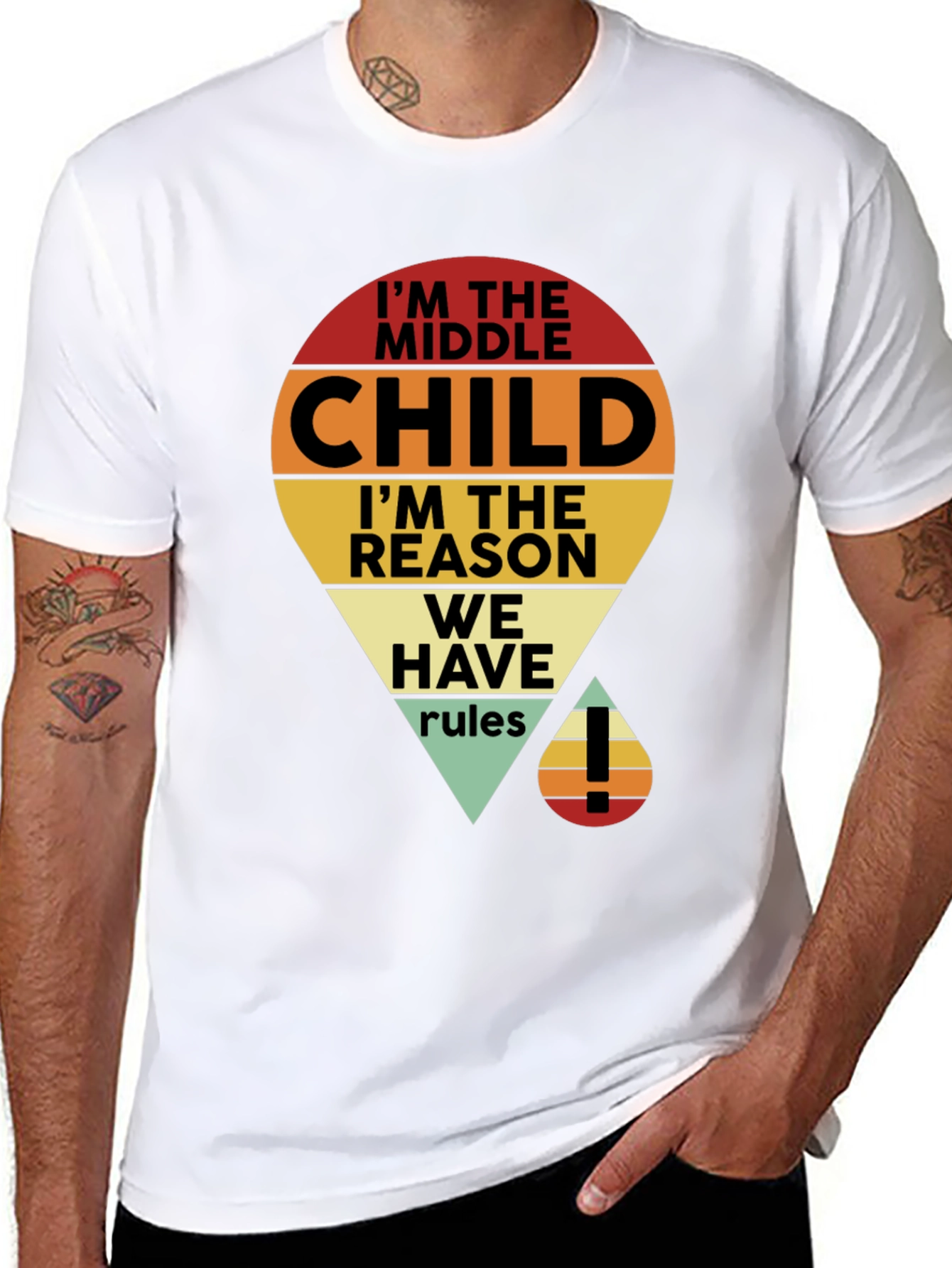 Black I'm the Middle Child T-Shirt view 8