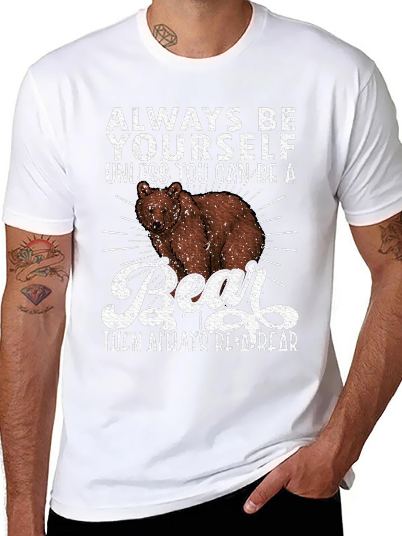 Black Always Be Yourself Unless Bear T-Shirt view 8
