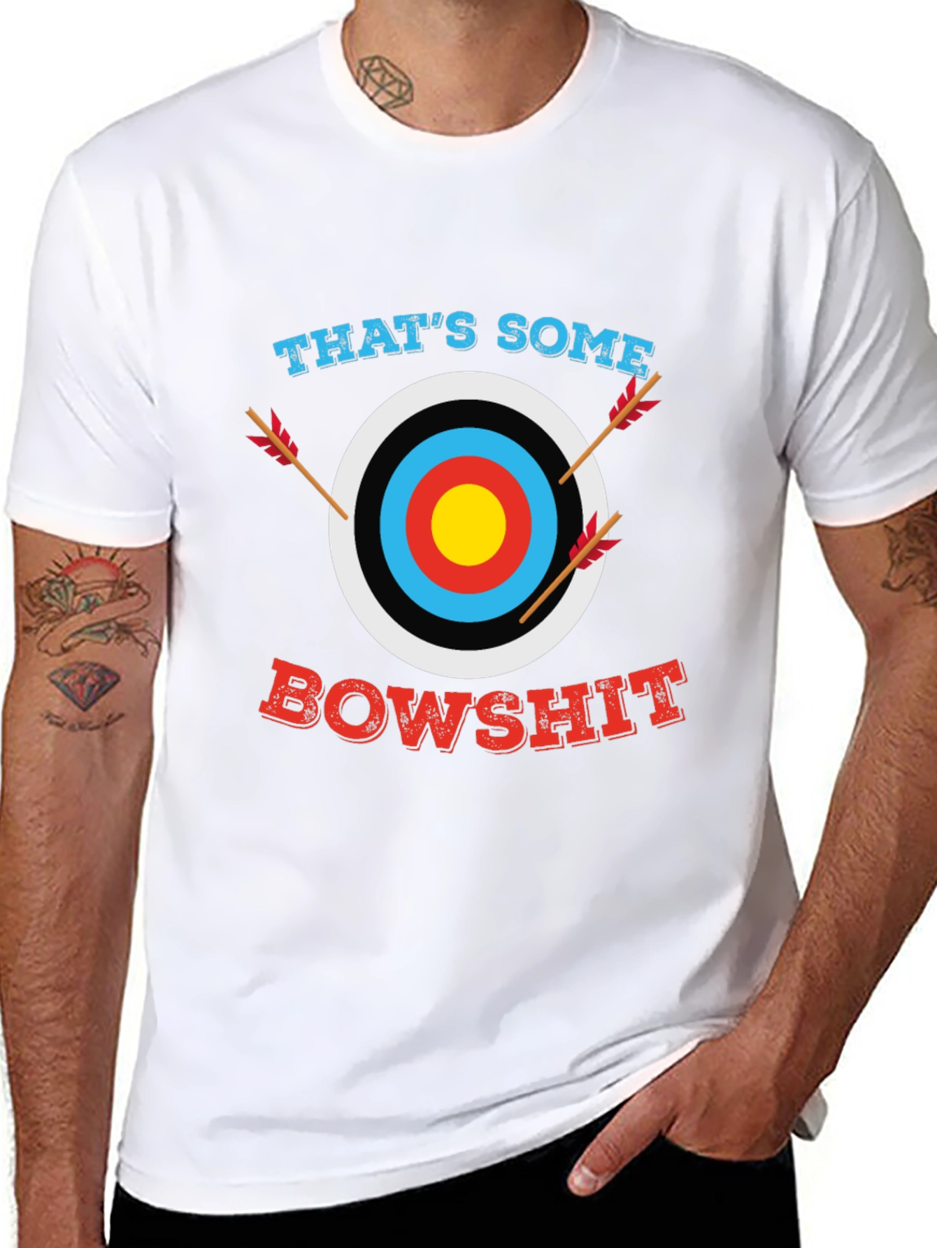 Black That's Some Bowshit Graphic T-Shirt - Archery Humor view 8