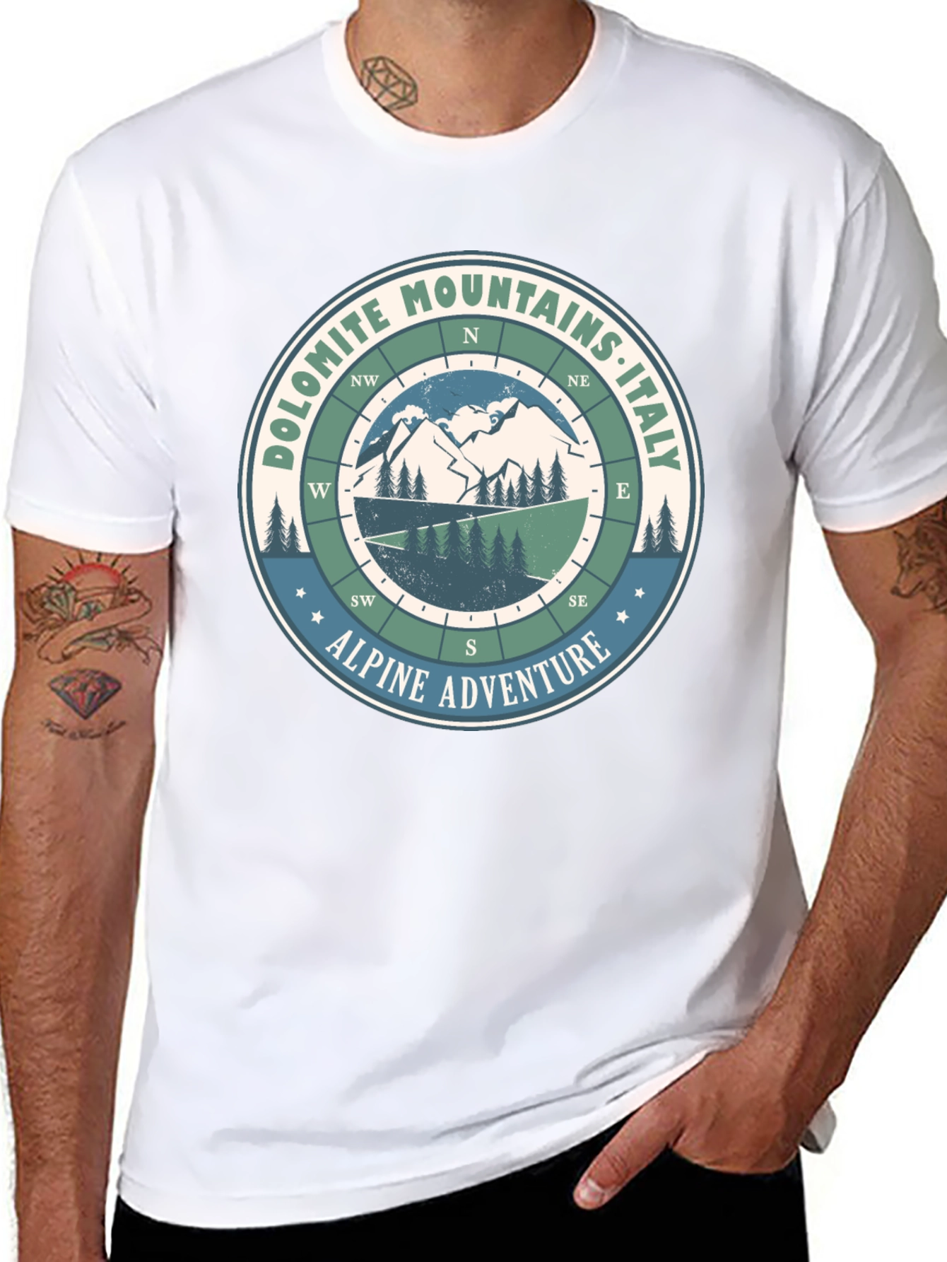 Black Dolomite Mountains Italy Adventure T-Shirt view 8