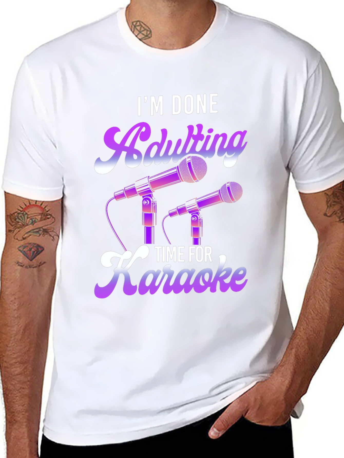 I'm Done Adulting Time For Karaoke T-Shirt - 8