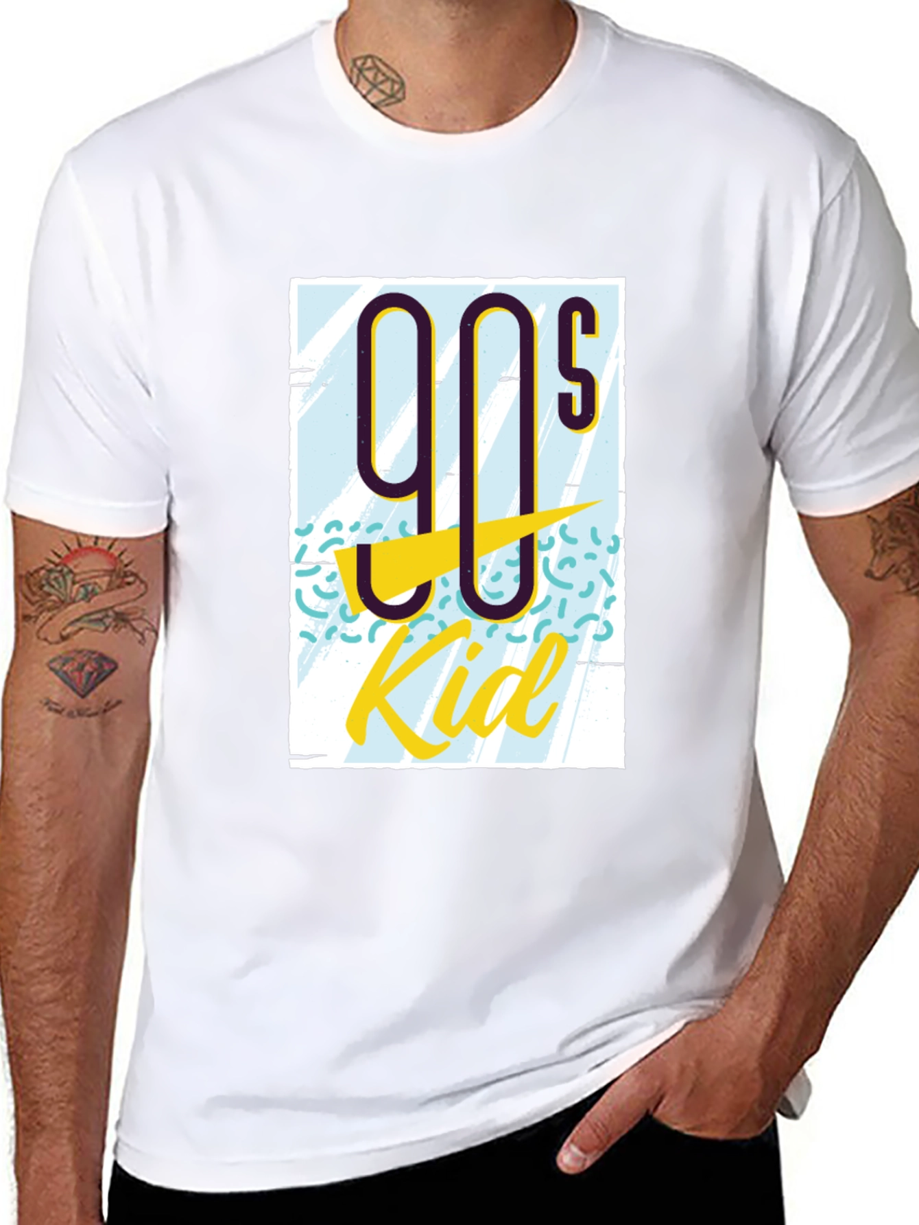 Black 90s Kid Graphic Tee - Retro Style view 8