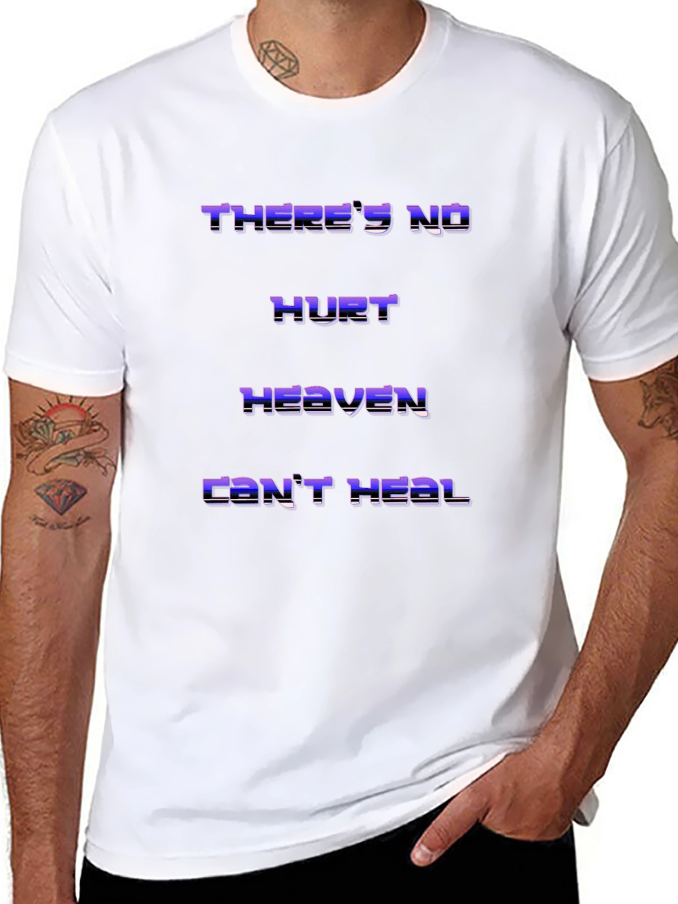 Black There's No Hurt Heaven Can't Heal T-Shirt view 8