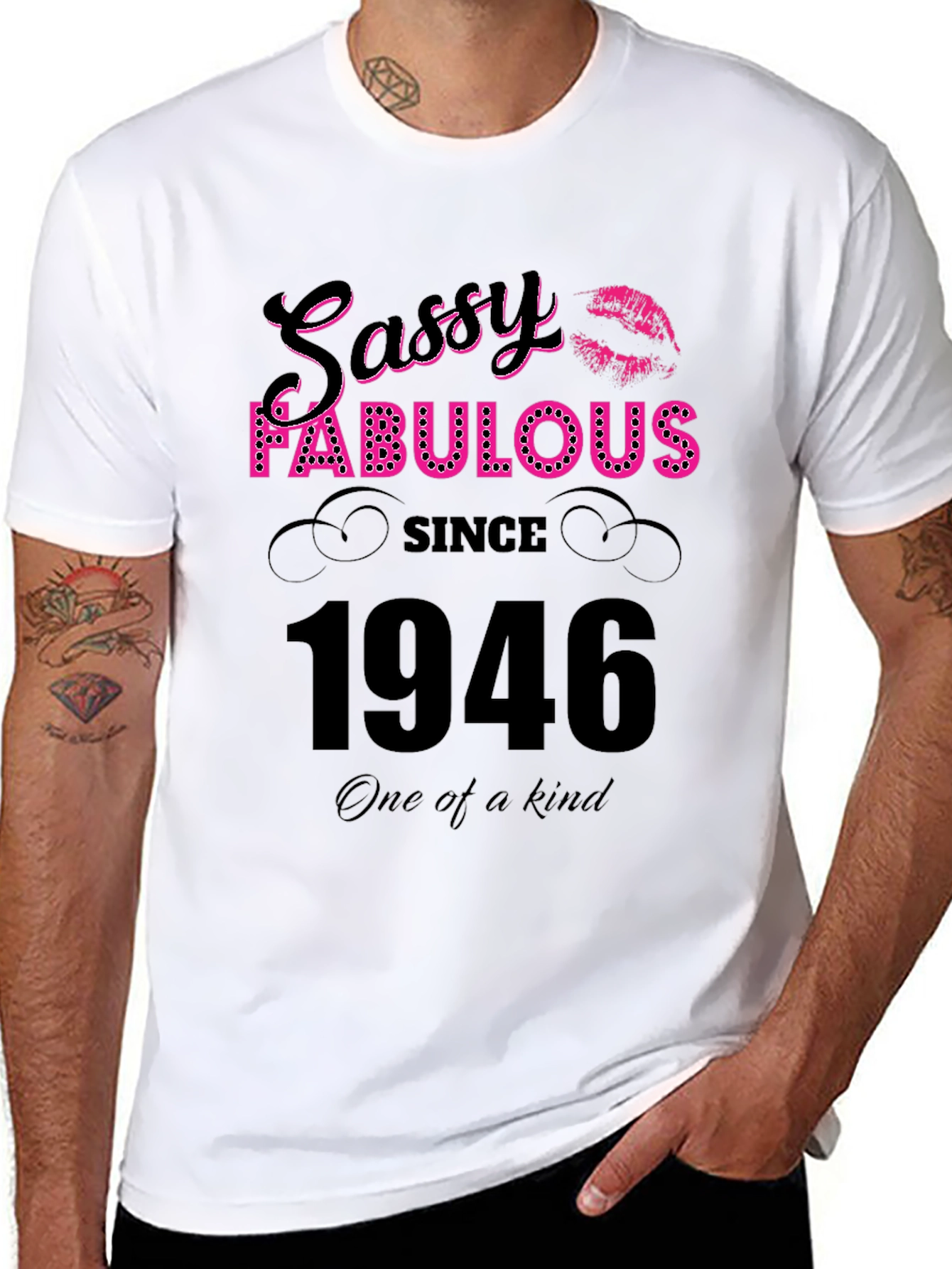 Black Sassy Fabulous Since 1946 Birthday T-Shirt view 8