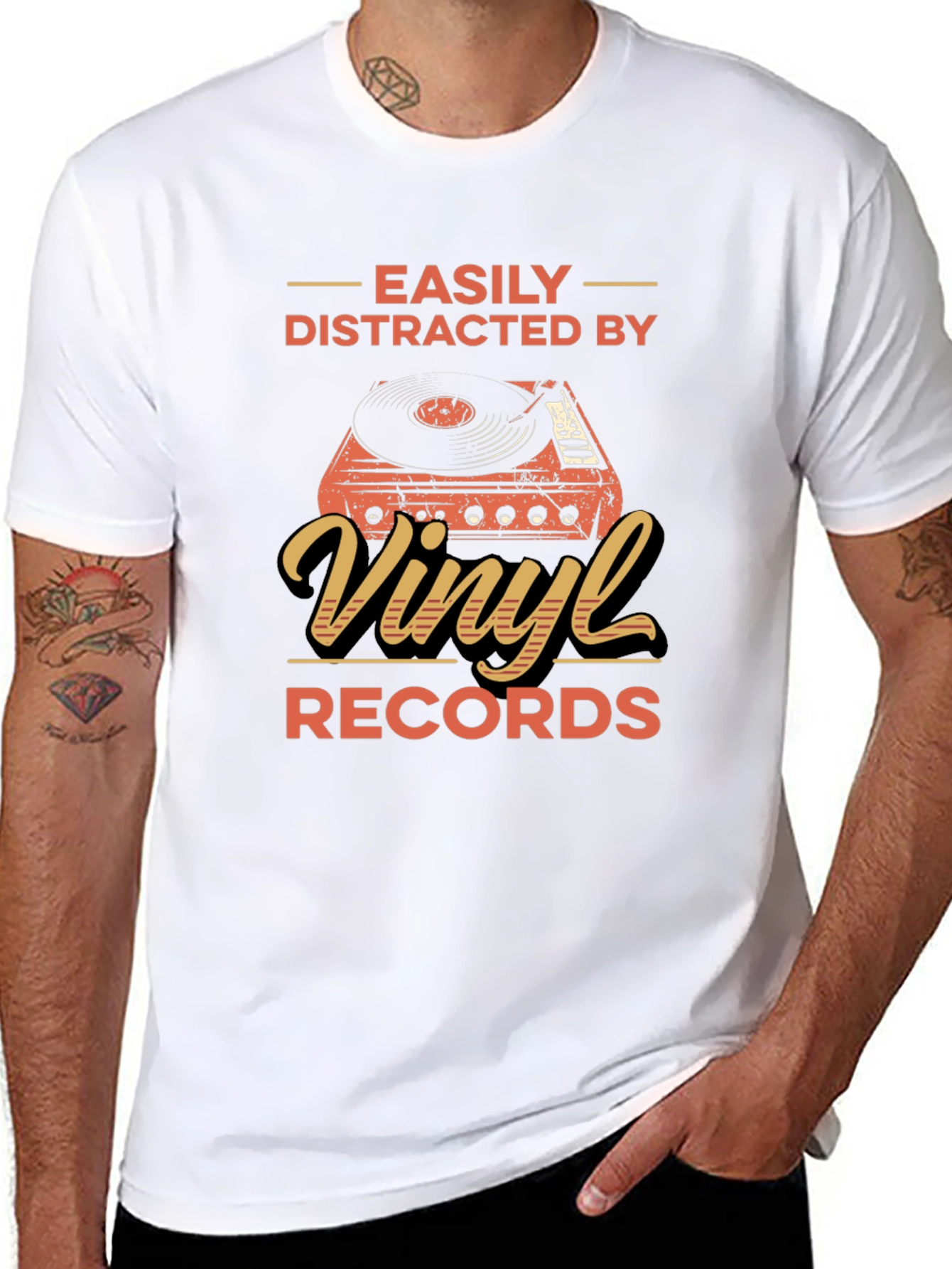 Black Vinyl Record Enthusiast T-Shirt view 8
