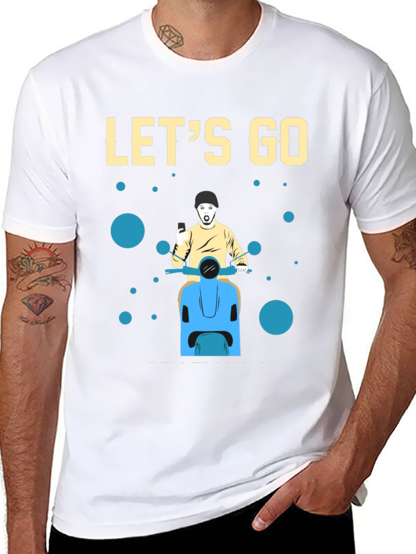 Black Let's Go Black Graphic T-Shirt view 8
