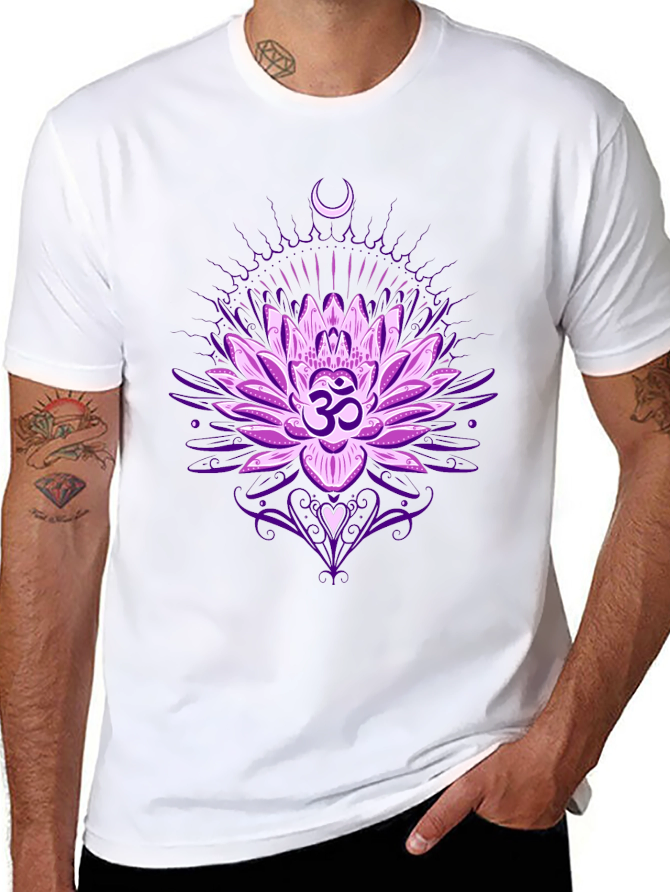 Black Lotus Om Graphic T-Shirt view 8