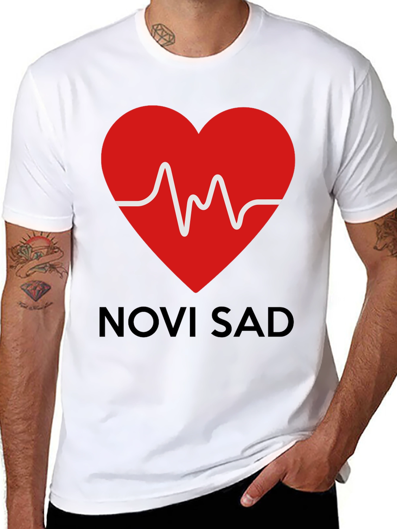 Novi Sad Heartbeat T-Shirt - Black Cotton Tee - 8