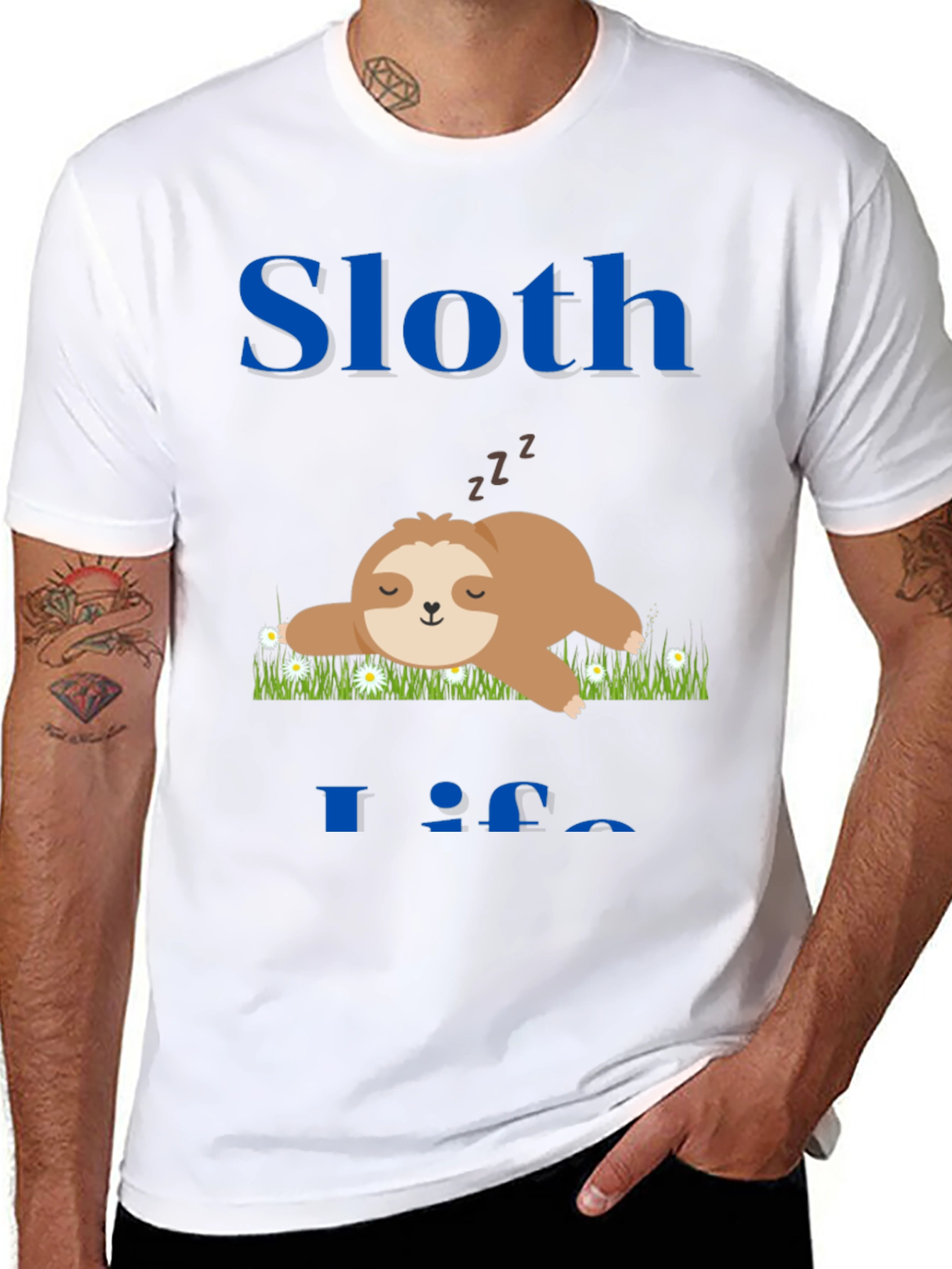Black Sloth Life T-Shirt - Cute and Comfy view 8