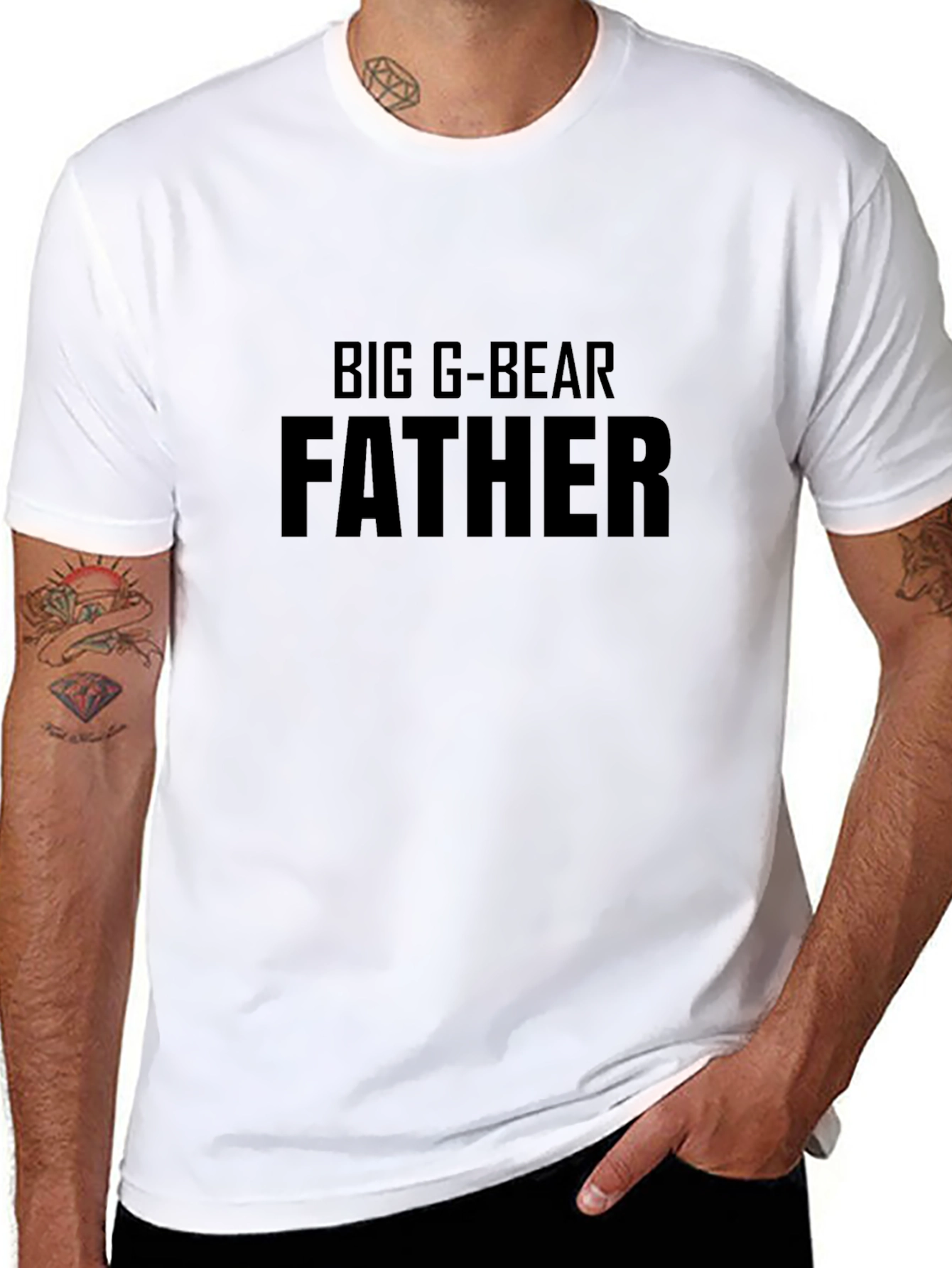 Black Big G-Bear Father Black T-Shirt view 8