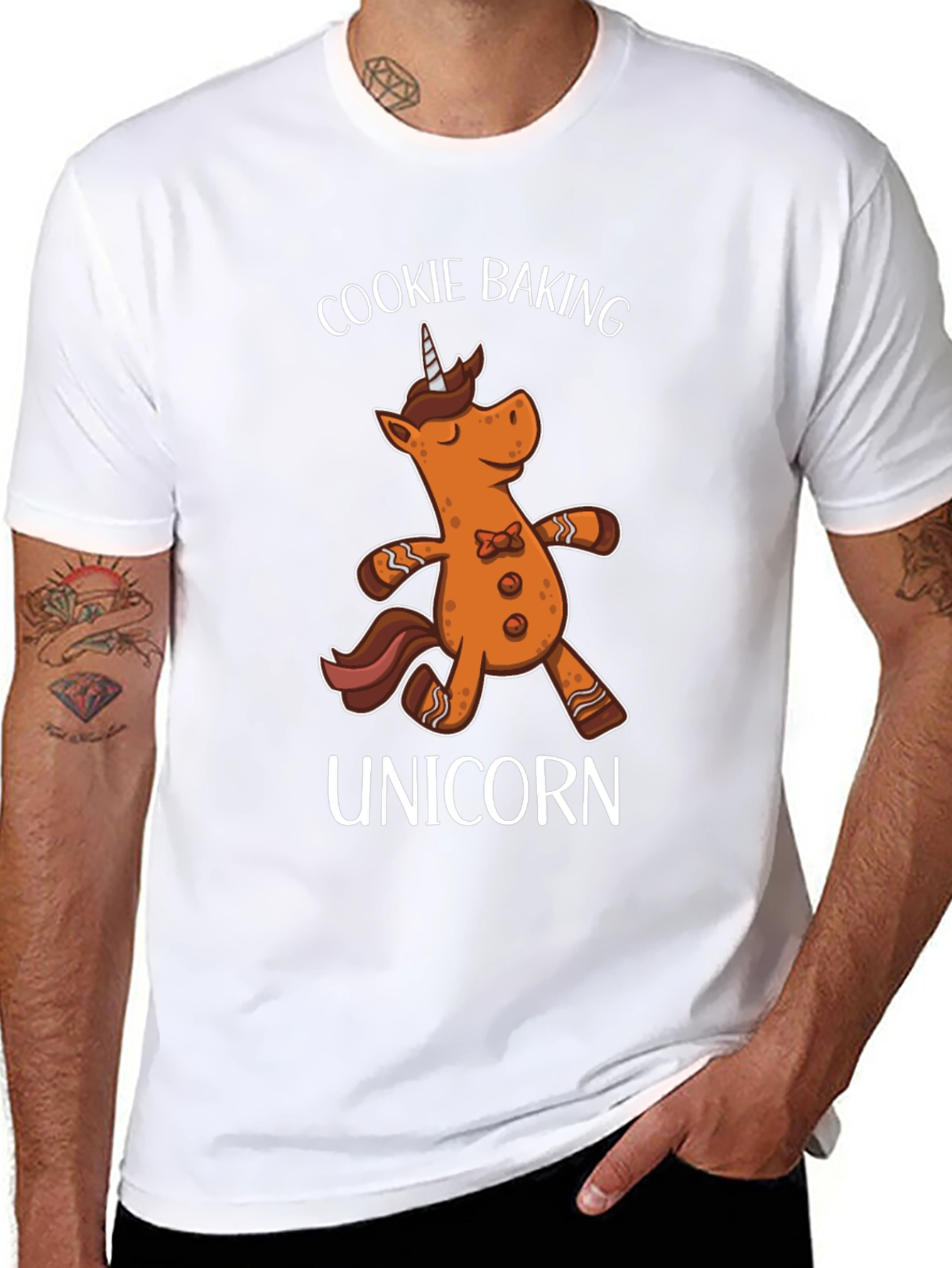 Black Cookie Baking Unicorn T-Shirt view 8