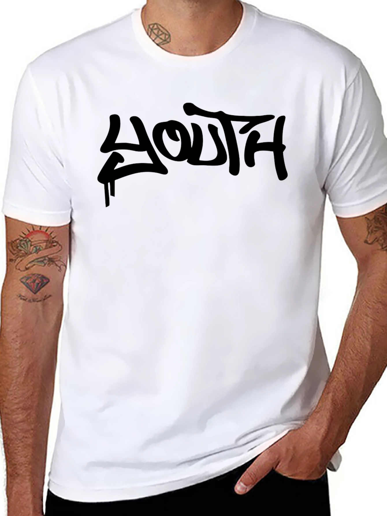 Black Youth Graffiti Style Black T-Shirt view 8