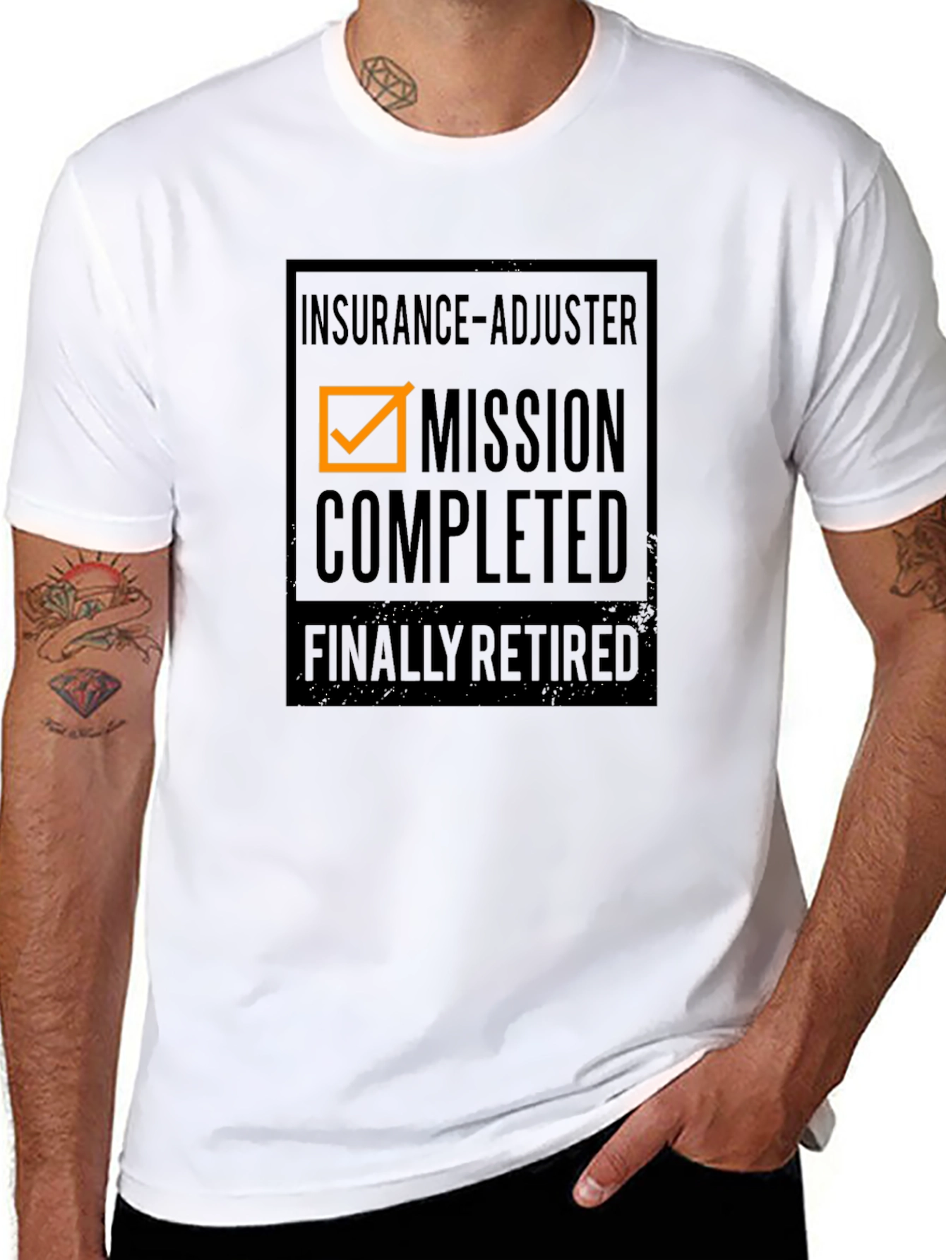 Black Insurance Adjuster Retirement T-Shirt view 8