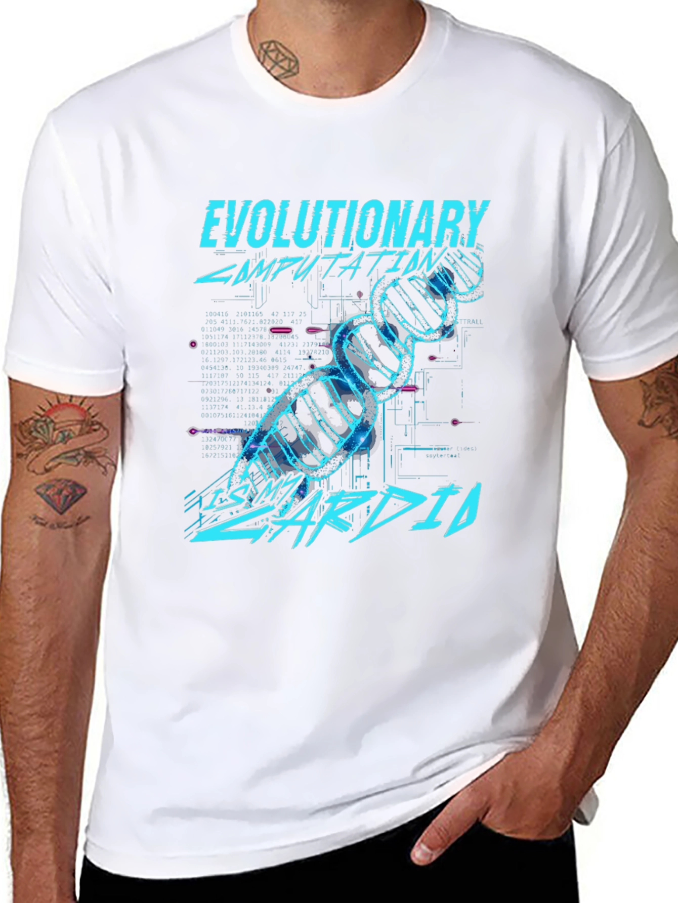 Black Evoluationary Computation T-shirt view 8