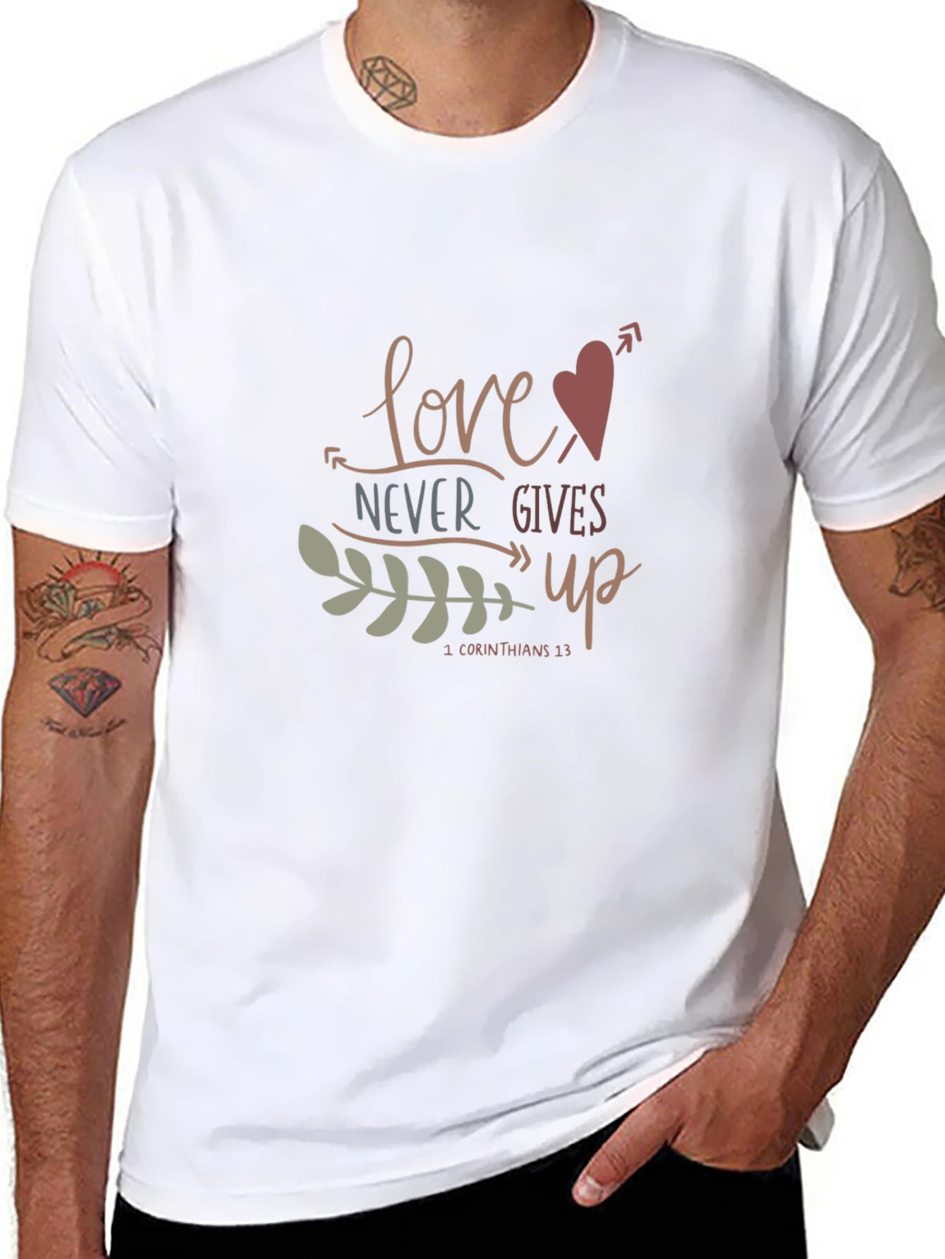 Black Love Never Gives Up T-Shirt - 1 Corinthians 13 view 8
