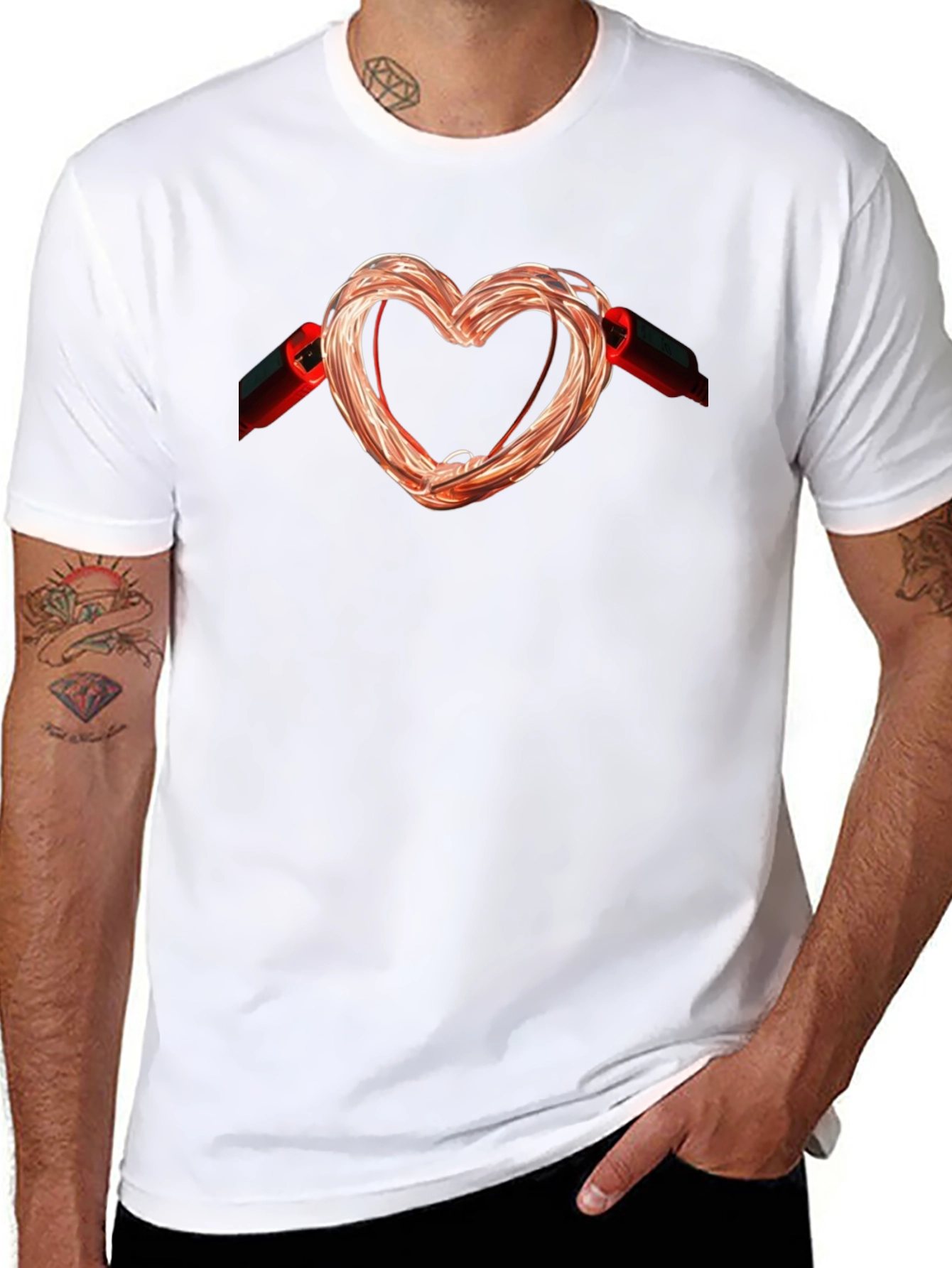 Heart Shaped Wire T-Shirt - Express Your Love - 8