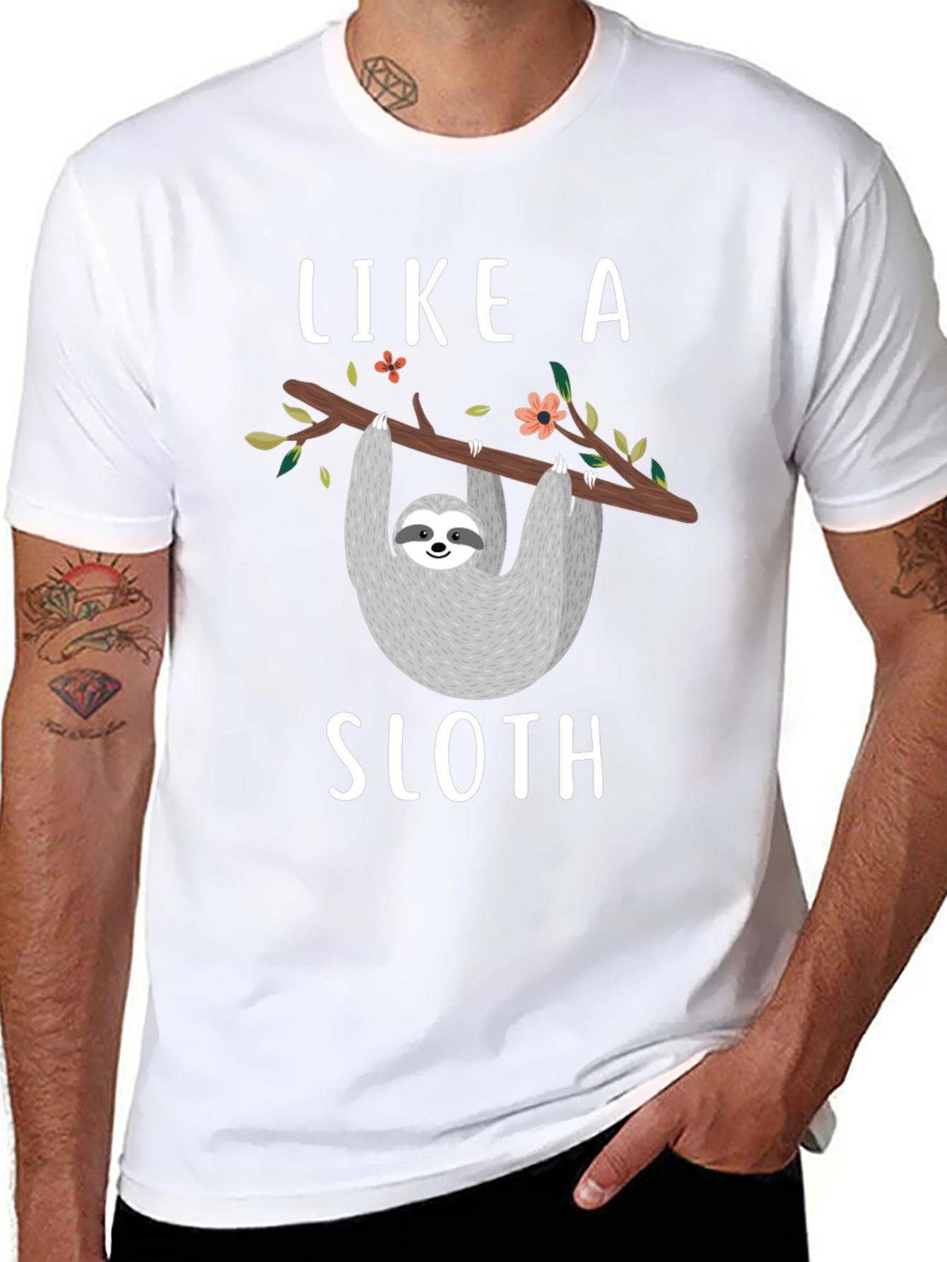 Black Like a Sloth T-Shirt - Funny Animal Tee view 8