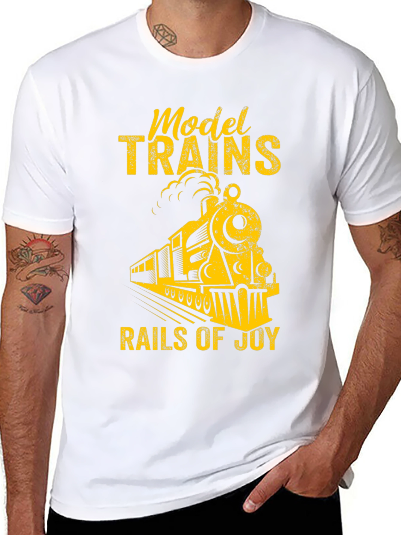 Black Model Trains Rails Of Joy Graphic Tee view 8