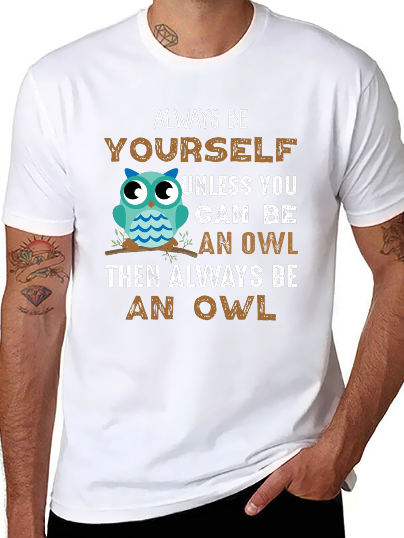 Black Always Be Yourself Unless You Can Be An Owl T-Shirt view 8