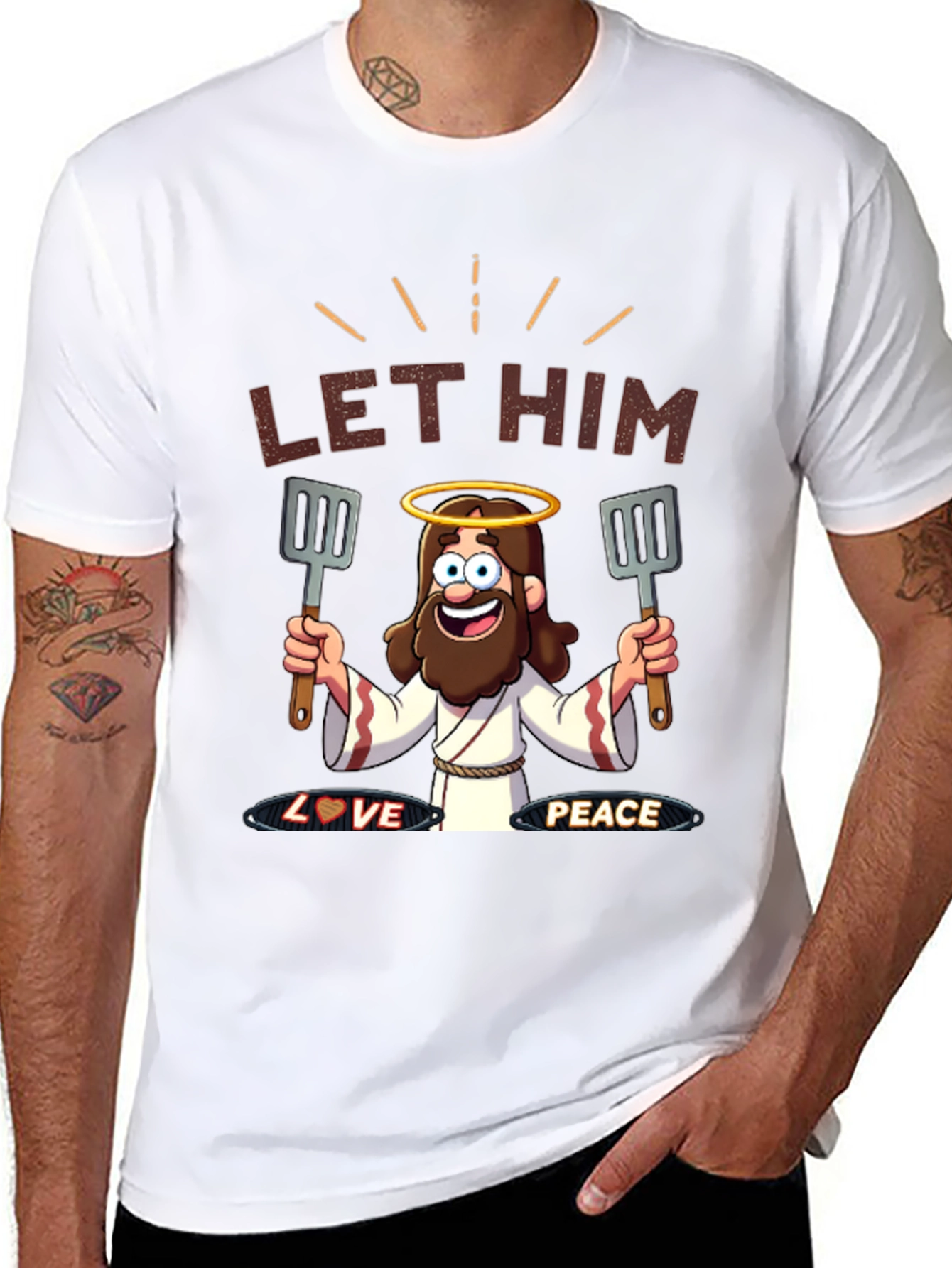 Black Let Him Cook T-Shirt - Novelty Graphic Tee view 8