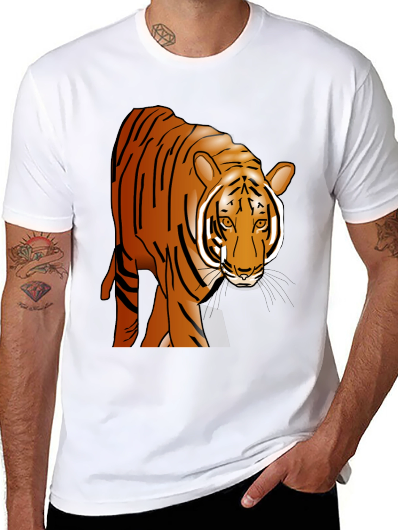 Black Tiger Graphic Black T-Shirt - Wildlife Tee view 8