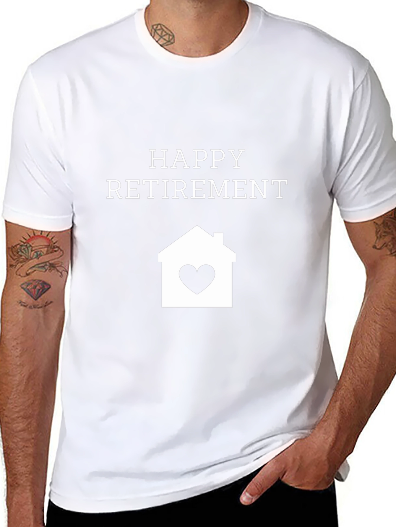 Black Happy Retirement Home Heart T-Shirt view 8