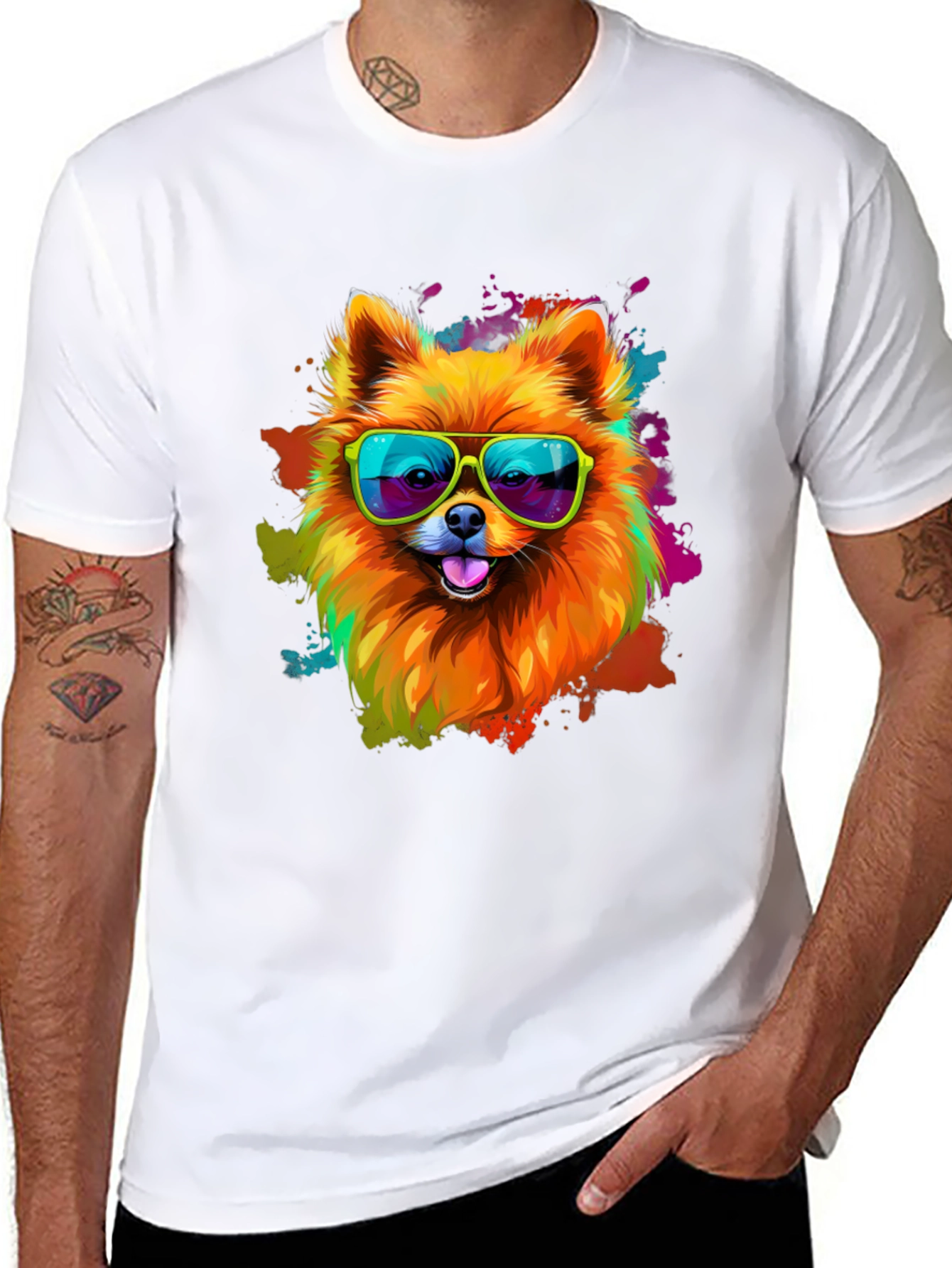 Black Cool Dog Graphic Tee - Funky Pet Lover T-Shirt view 8