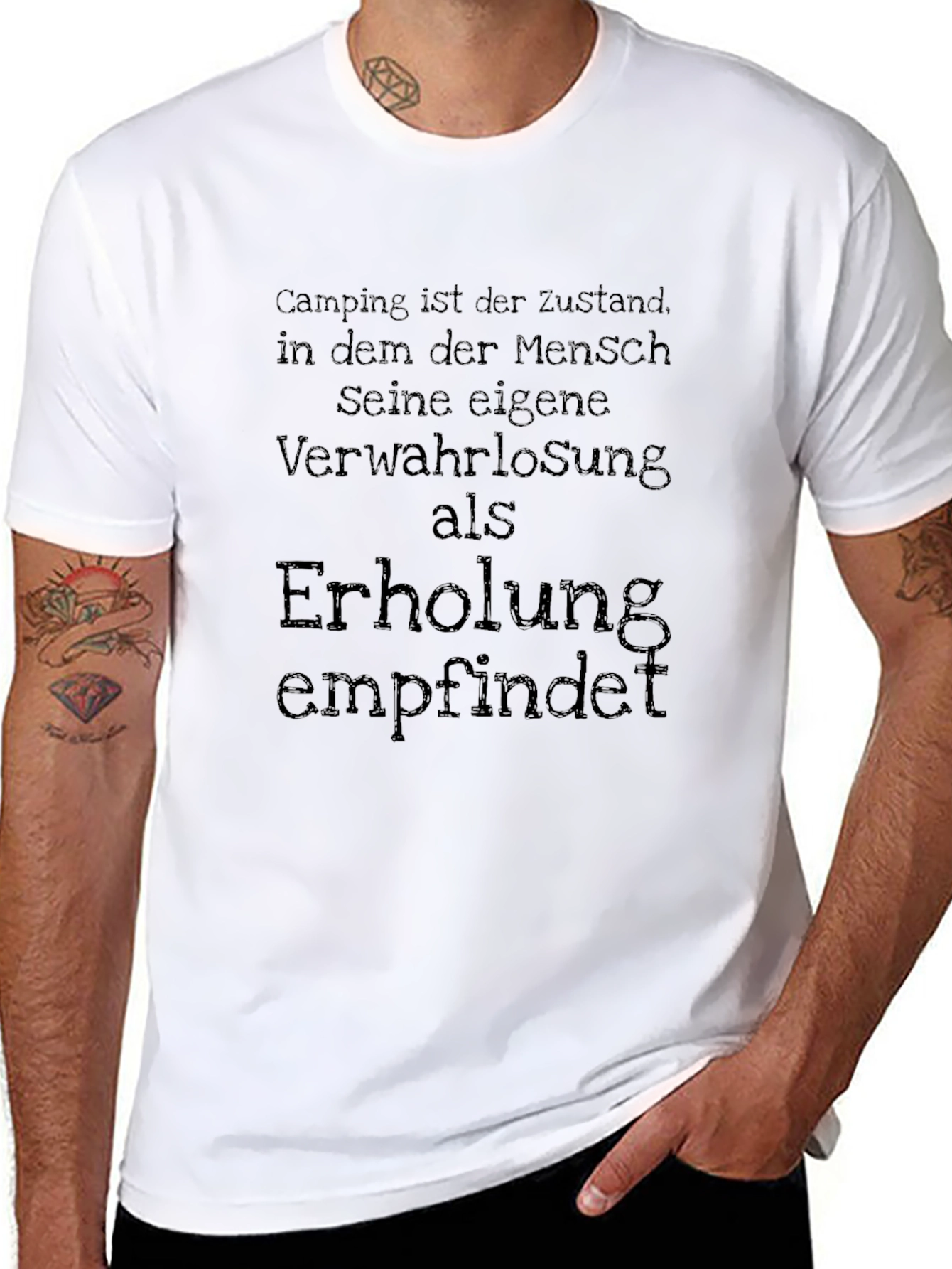 Black Camping State T-Shirt - German Quote view 8