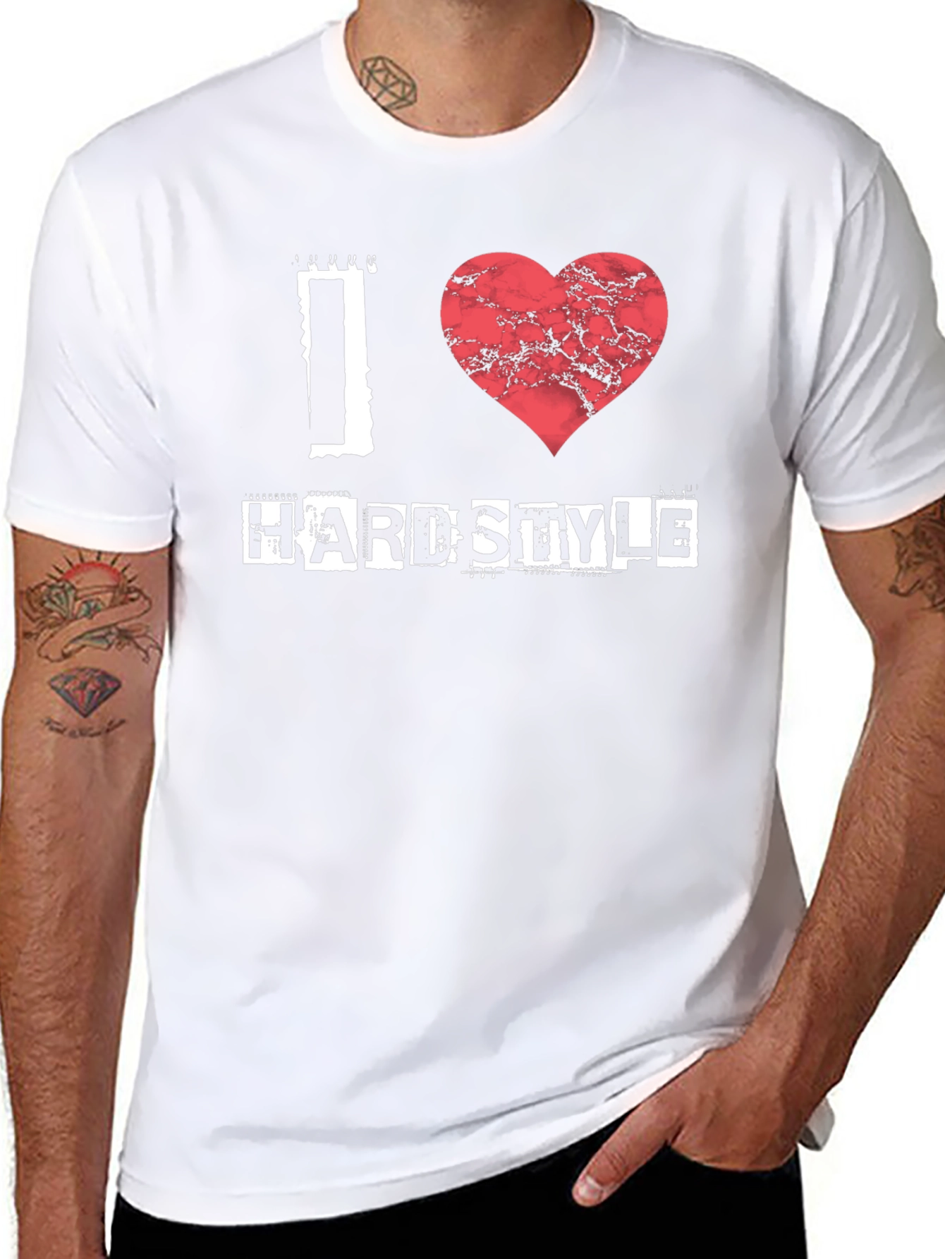Black I Heart Hardstyle Black T-Shirt view 8