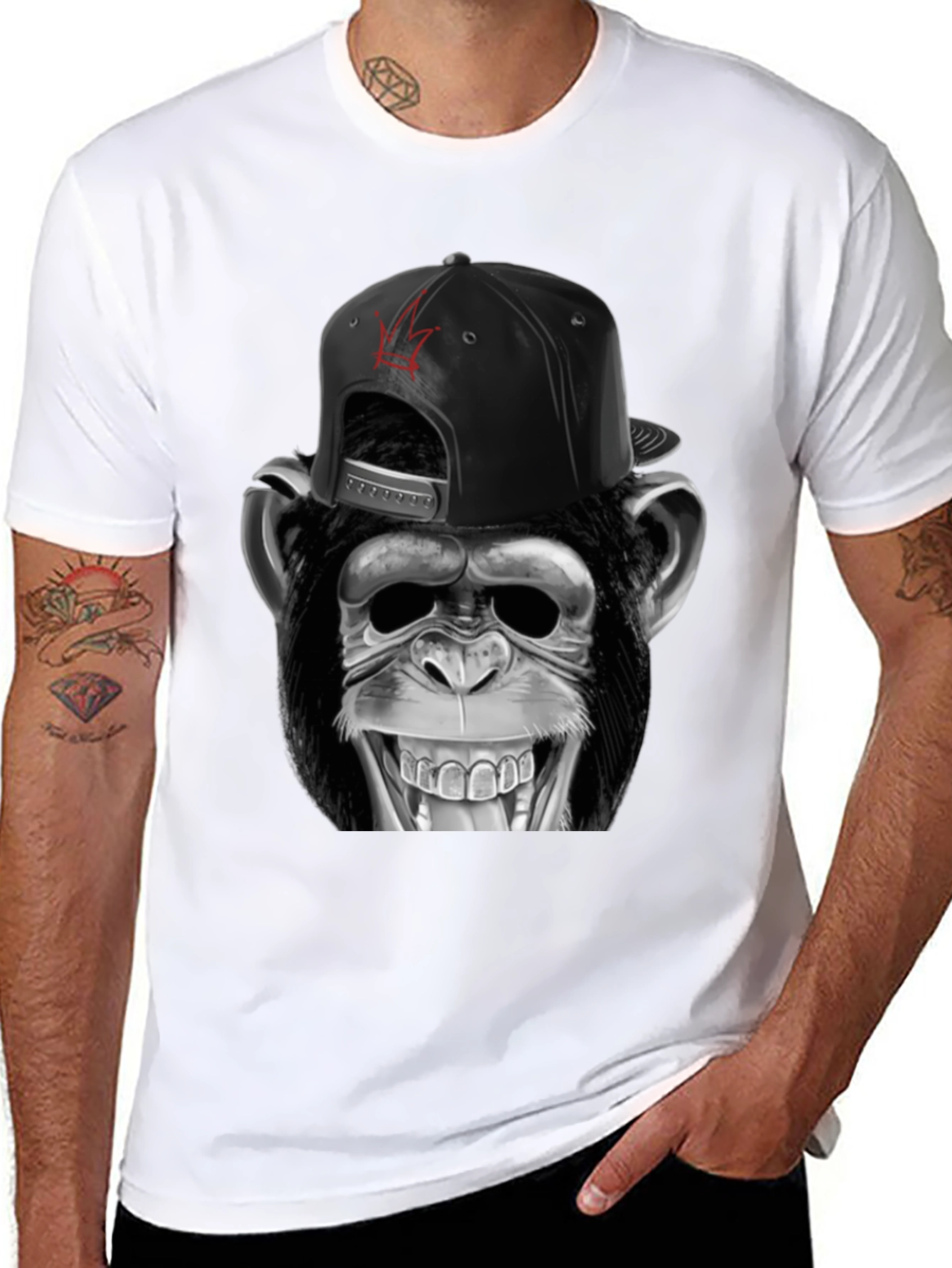 Black Monkey T-Shirt - Funny Animal Tee view 8