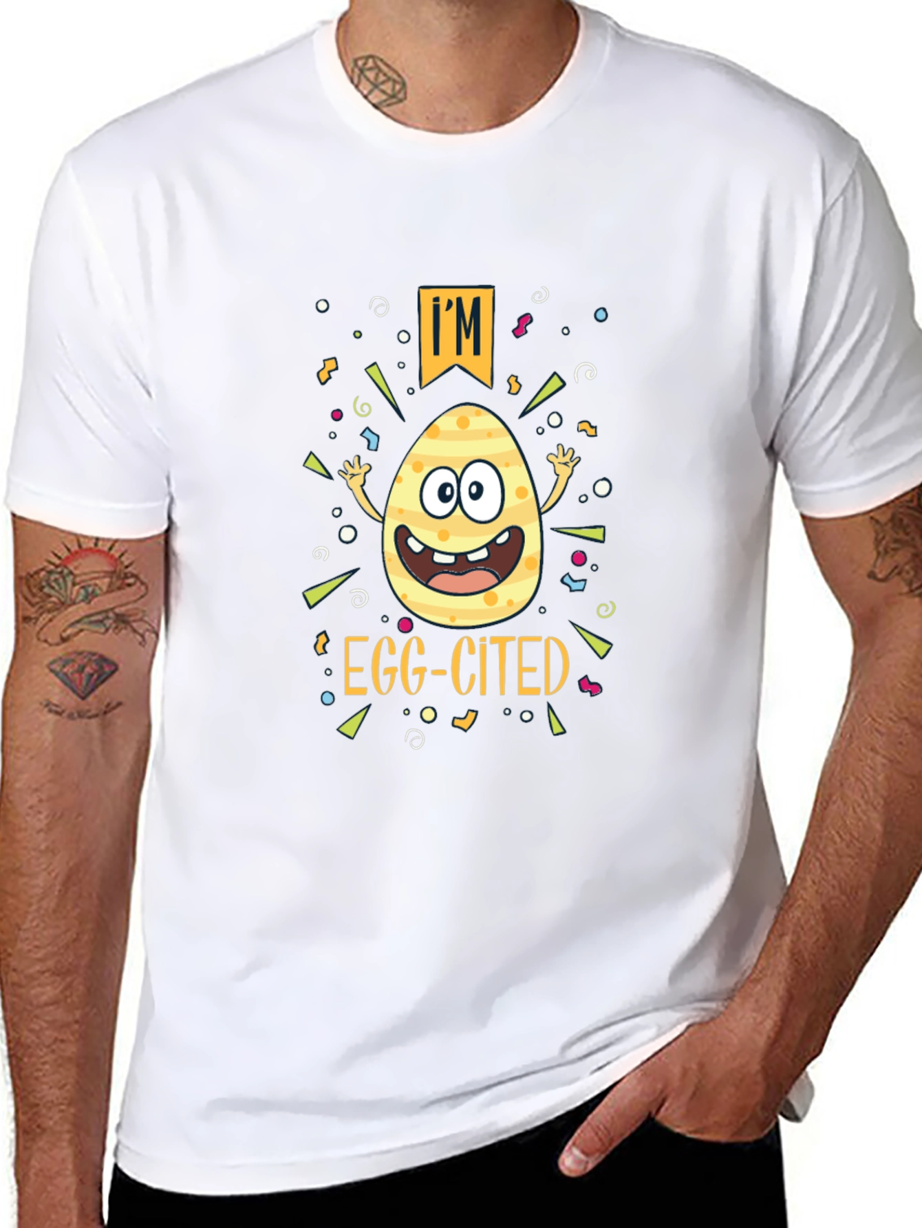 Camiseta Negra "Egg-cited" Pascua