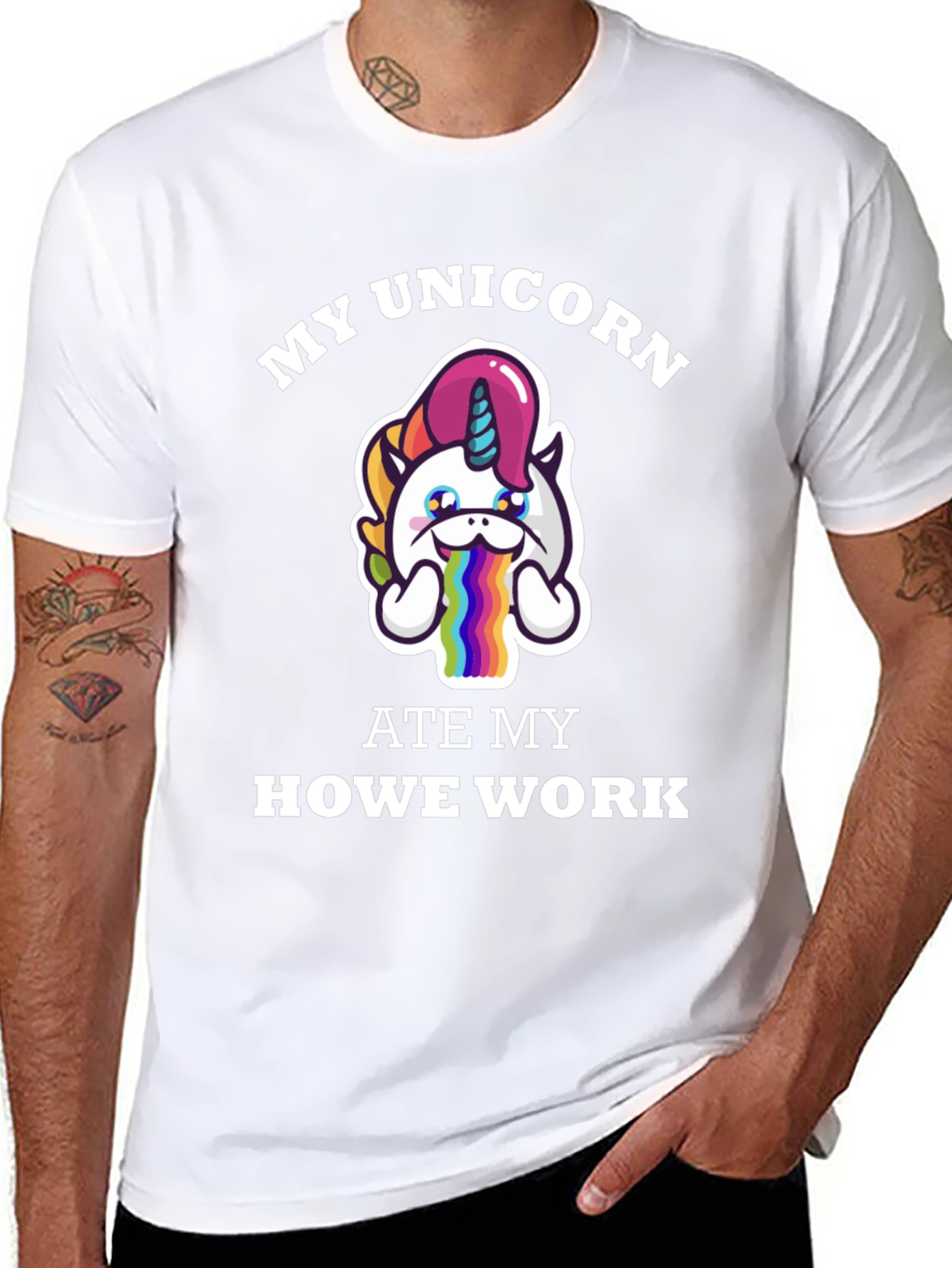 Black My Unicorn Ate My Homework T-Shirt view 8