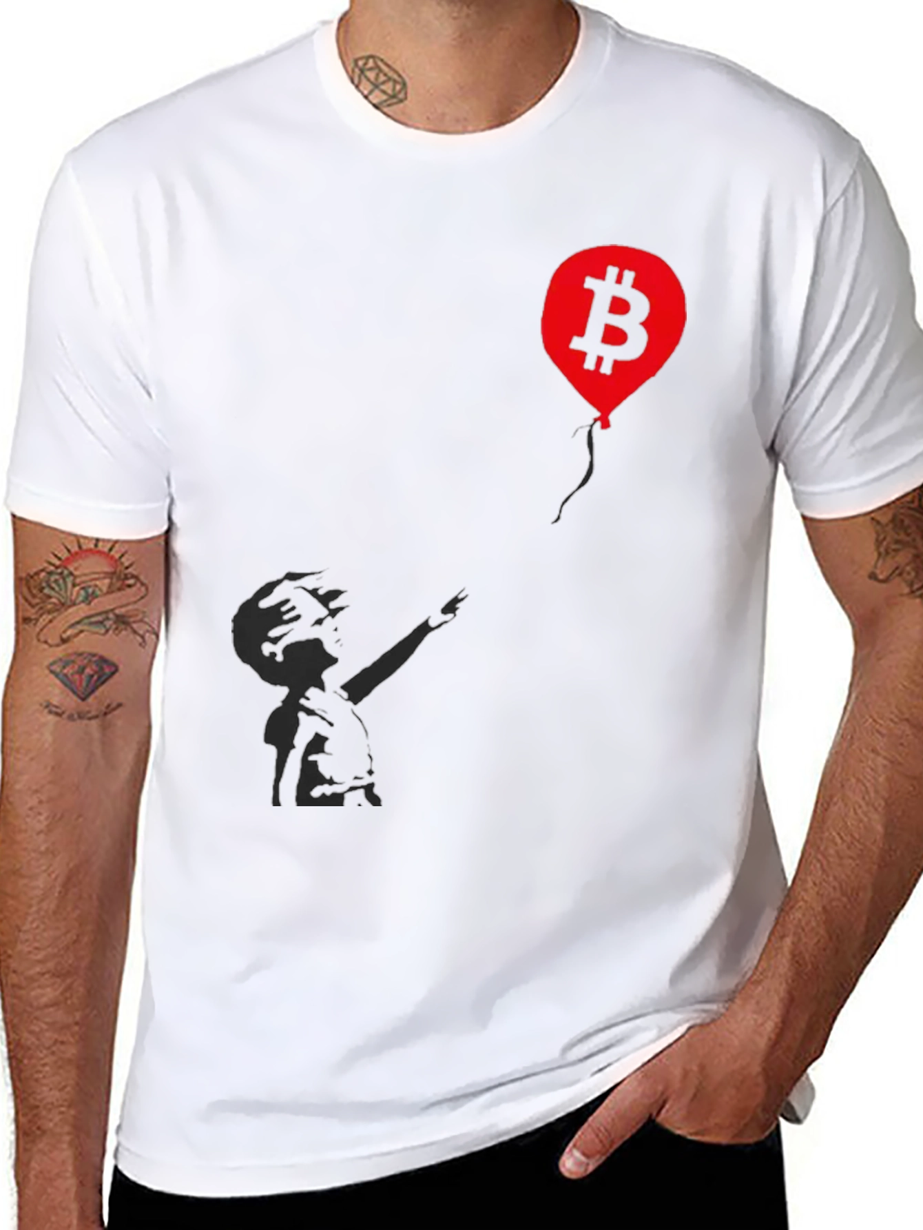Black Bitcoin Balloon Graphic Tee - Crypto T-Shirt view 8