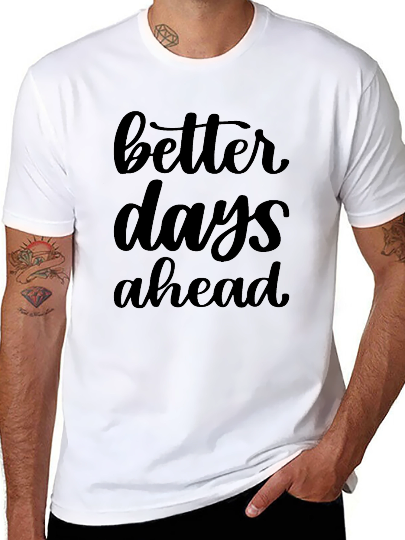 Black Better Days Ahead Graphic Tee - Black view 8