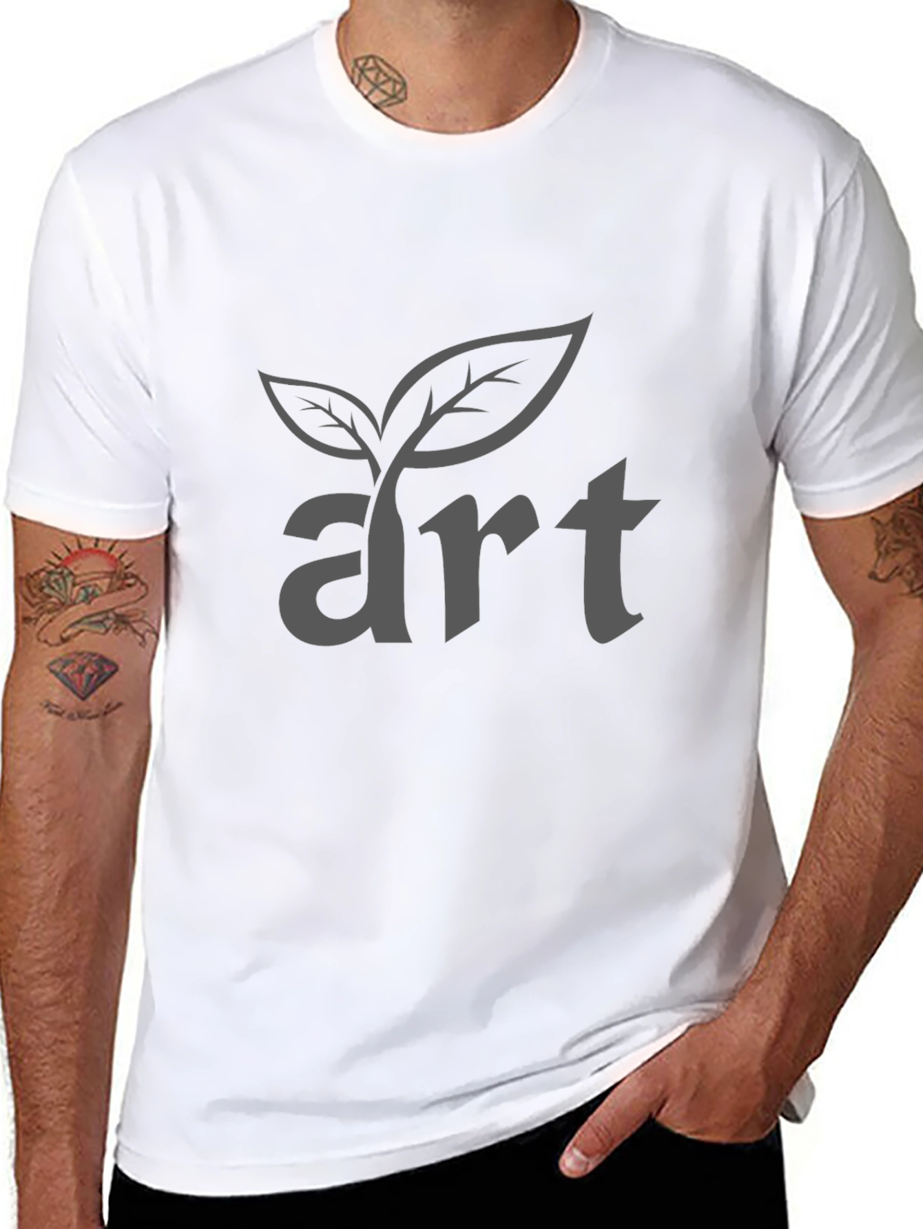 Black Nature Art T-Shirt - Eco-Friendly Design view 8