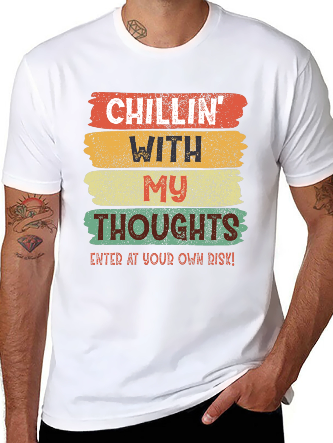 Black Chillin' With My Thoughts Graphic Tee view 8