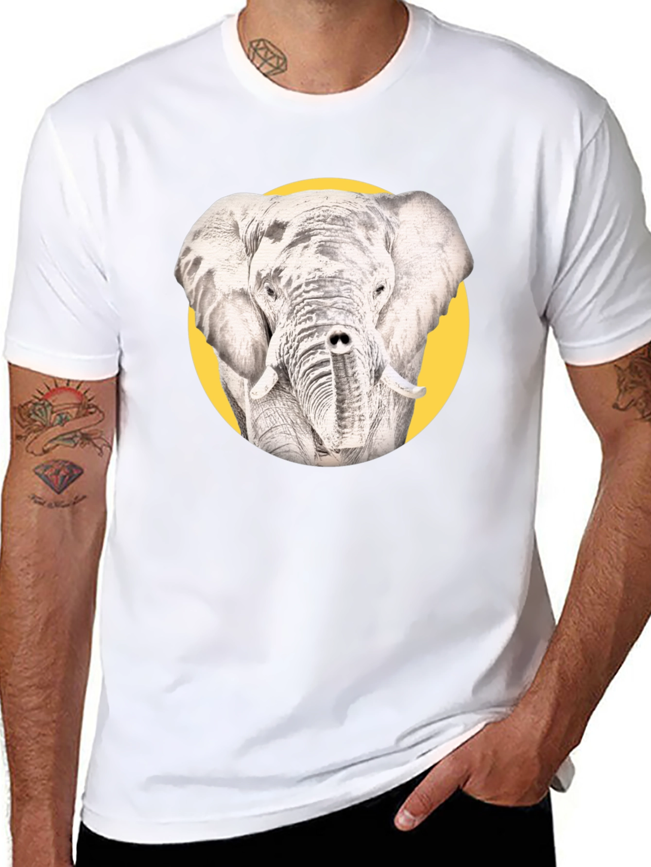 Black Elephant Graphic T-Shirt - Unique Design view 8