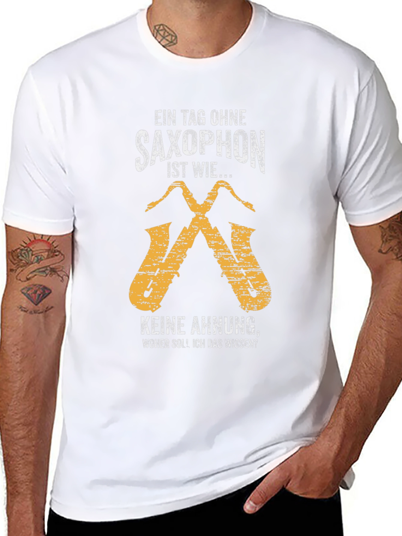 Black Saxophone T-Shirt - Funny Musician Tee view 8