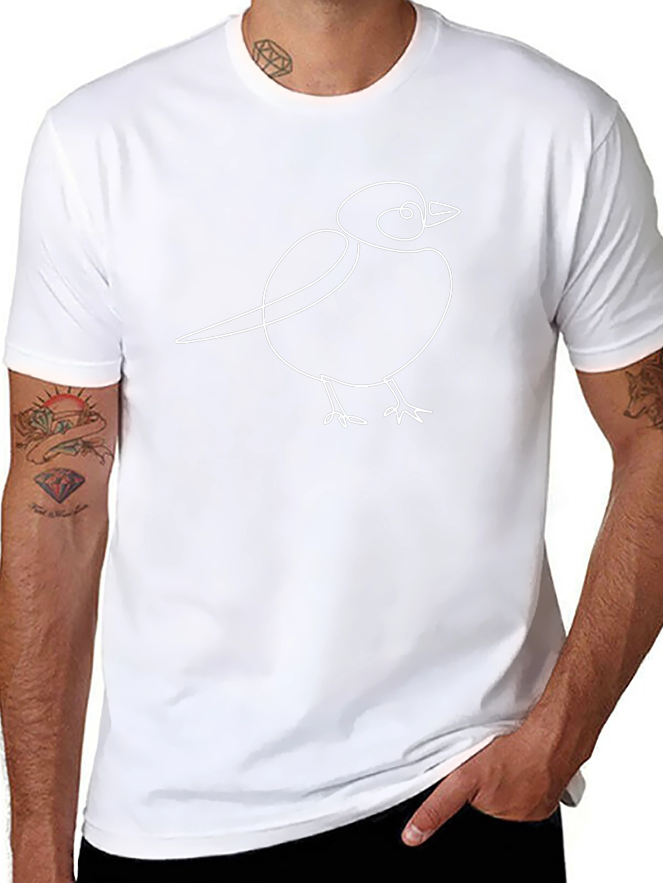 Minimalist Bird Graphic T-Shirt - Unisex - 8