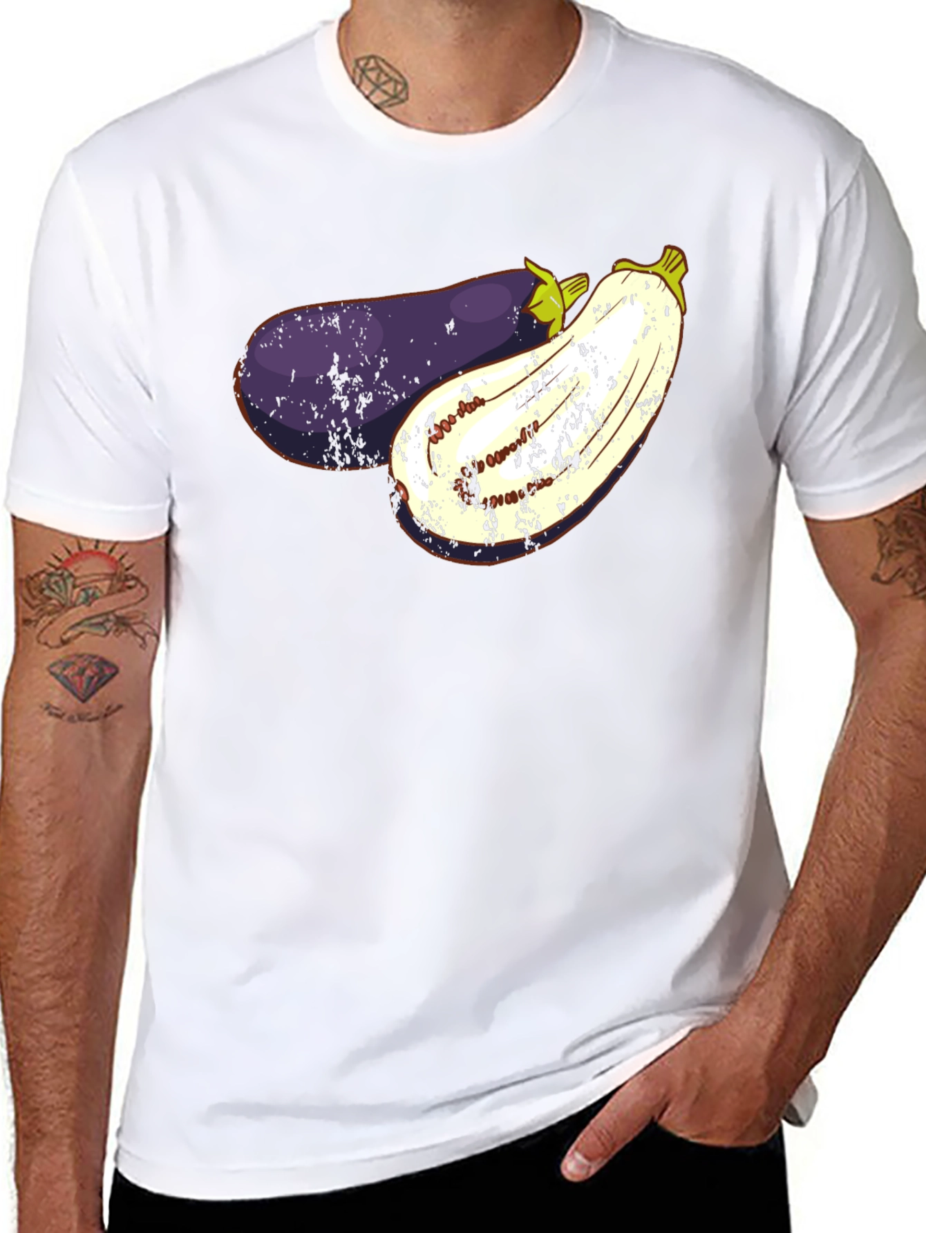 Black Eggplant Graphic T-Shirt - Unisex Casual Tee view 8