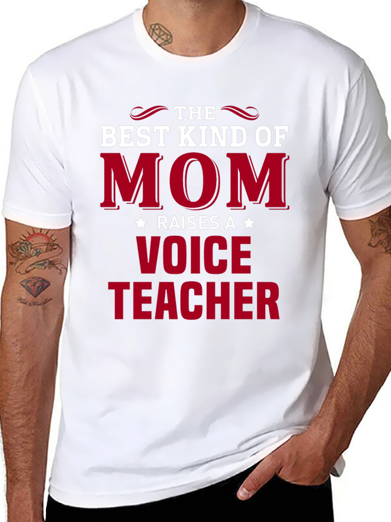 Black Best Mom Raises a Voice Teacher T-Shirt view 8