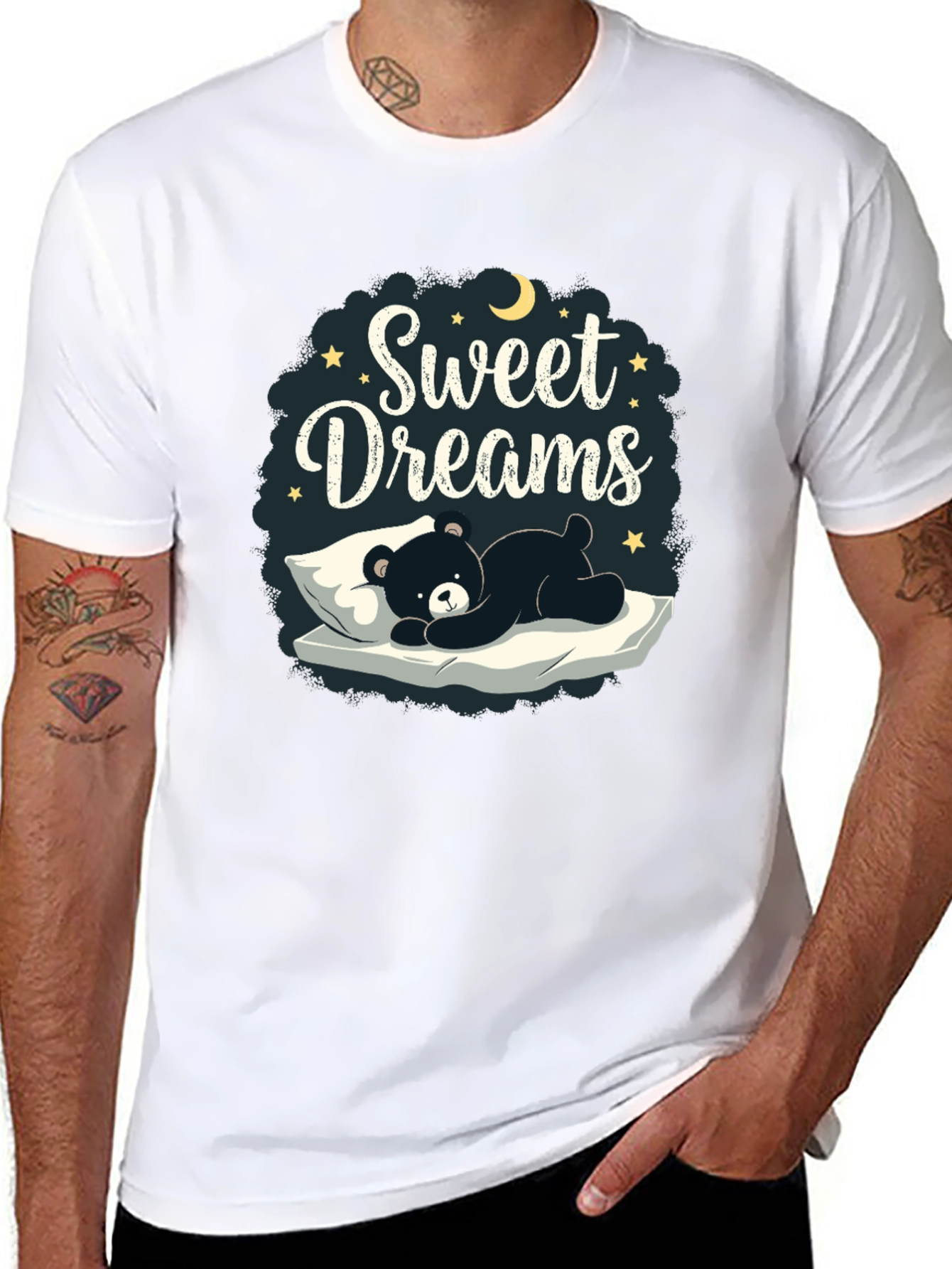 Black Sweet Dreams Bear Graphic T-Shirt view 8