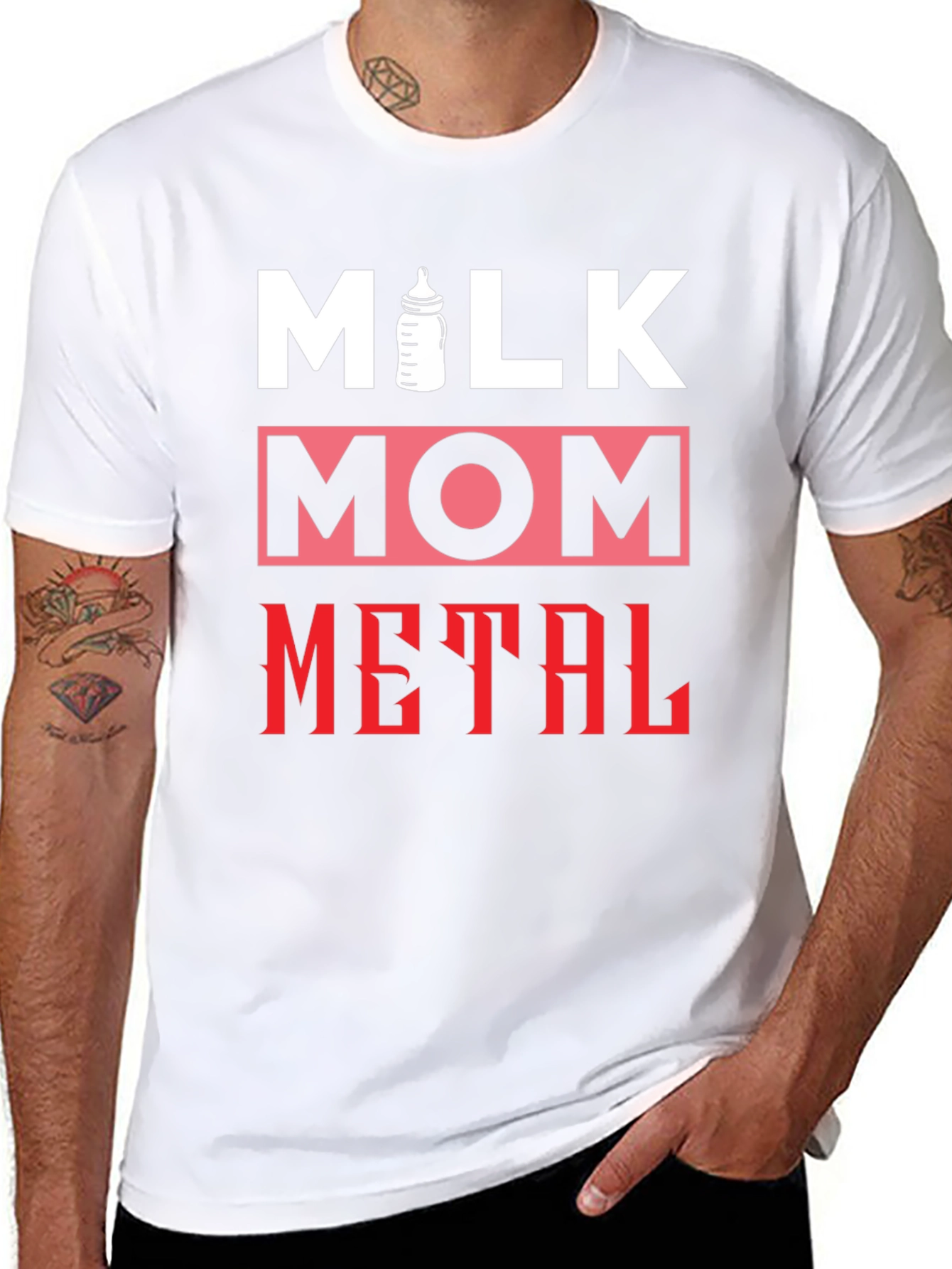 Black Milk Mom Metal T-Shirt - Funny Graphic Tee view 8