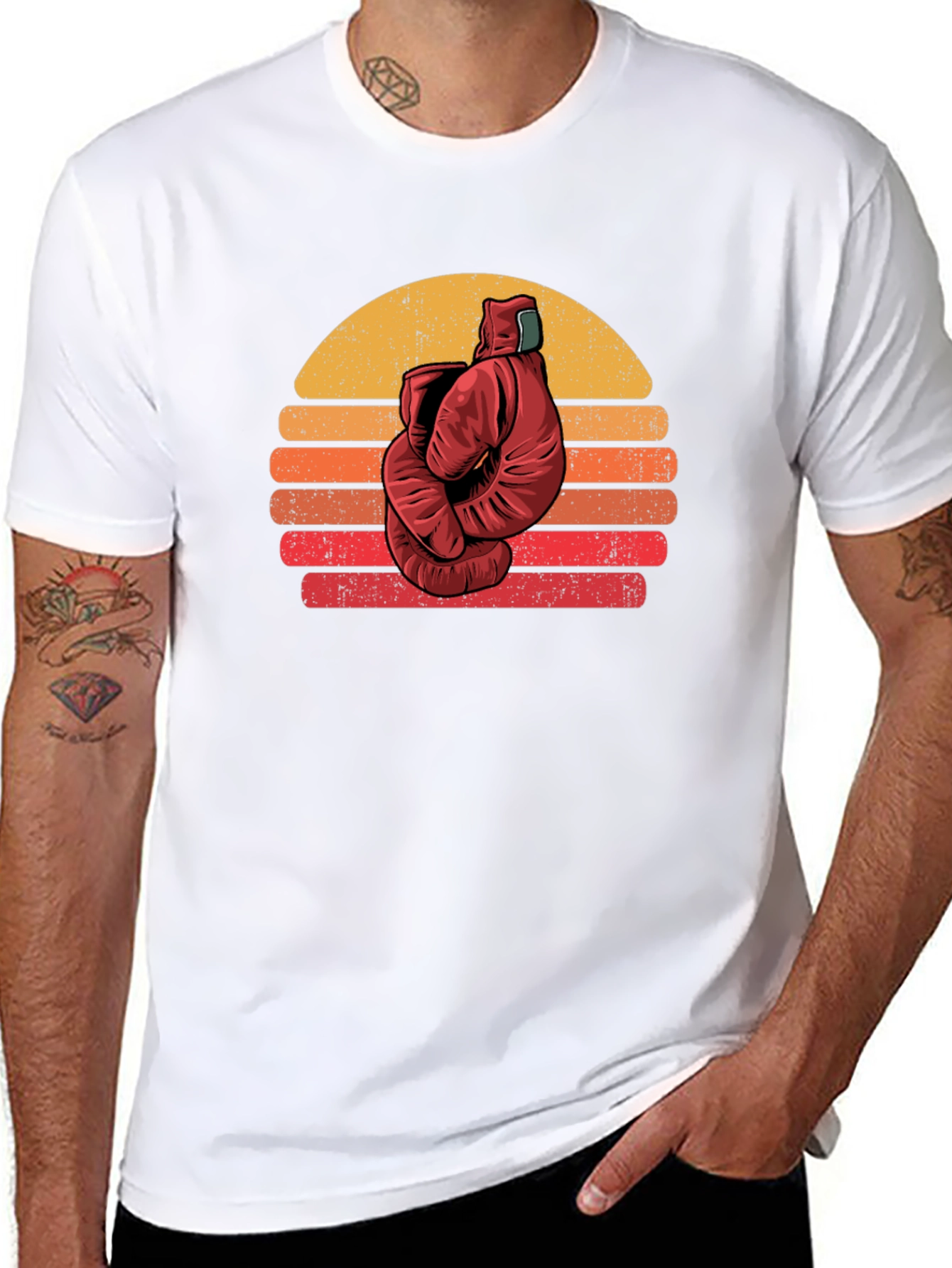 Black Retro Boxing Glove Graphic Tee view 8